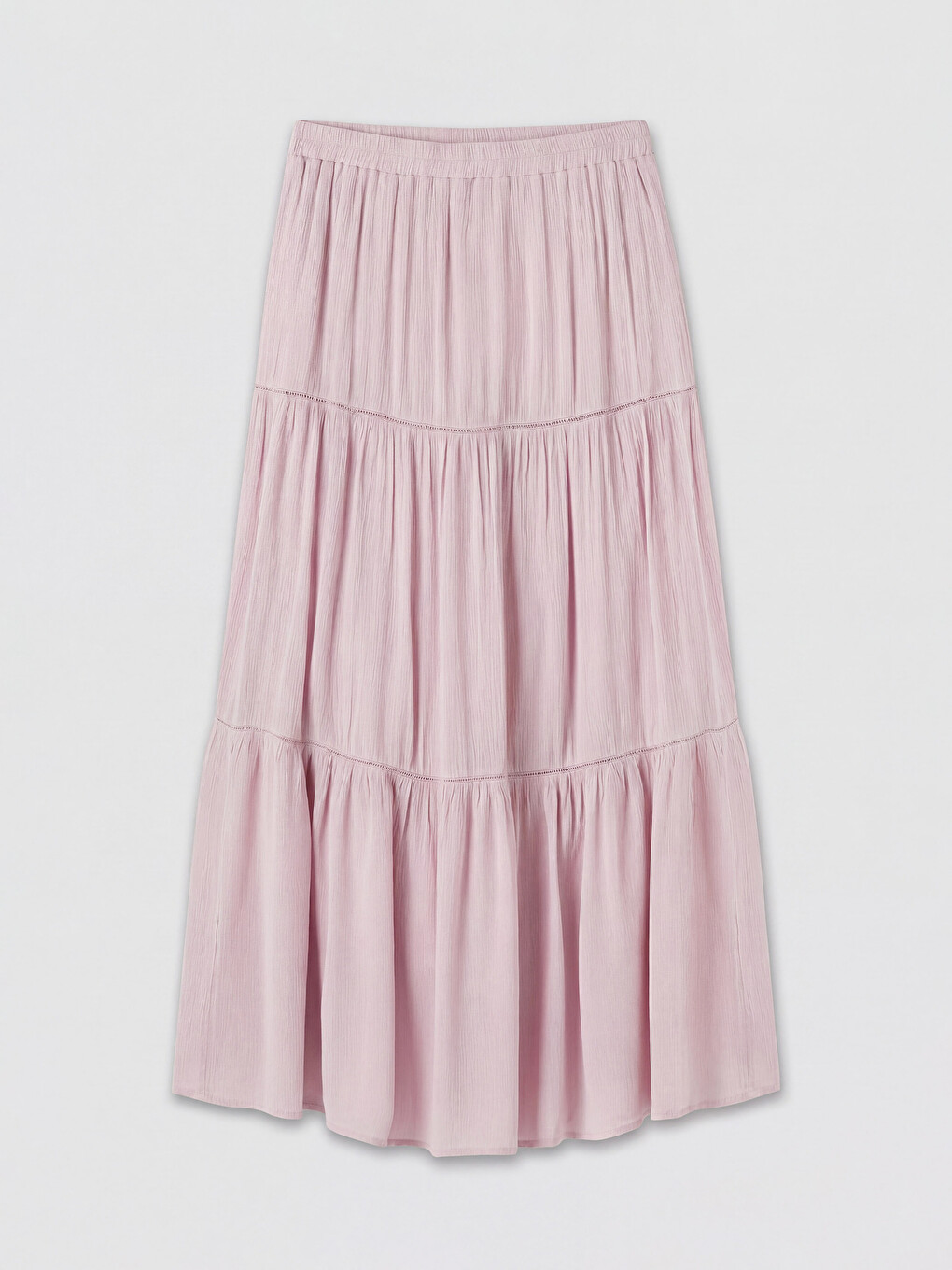 Elastic Waist Crinkle Layered Skirt-4