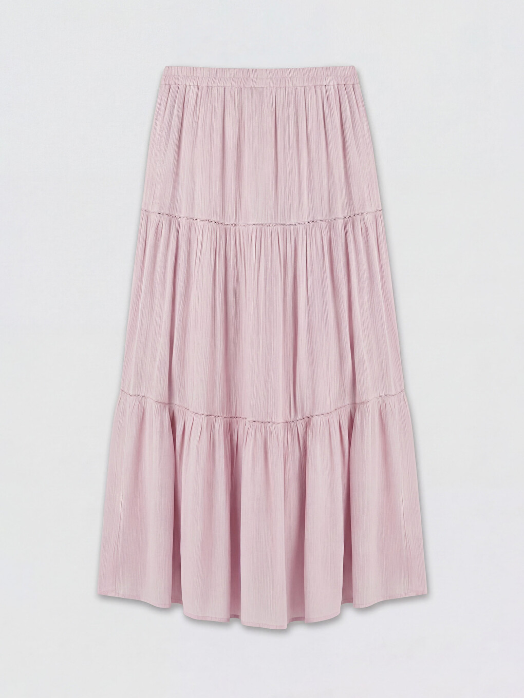 Elastic Waist Crinkle Layered Skirt-5