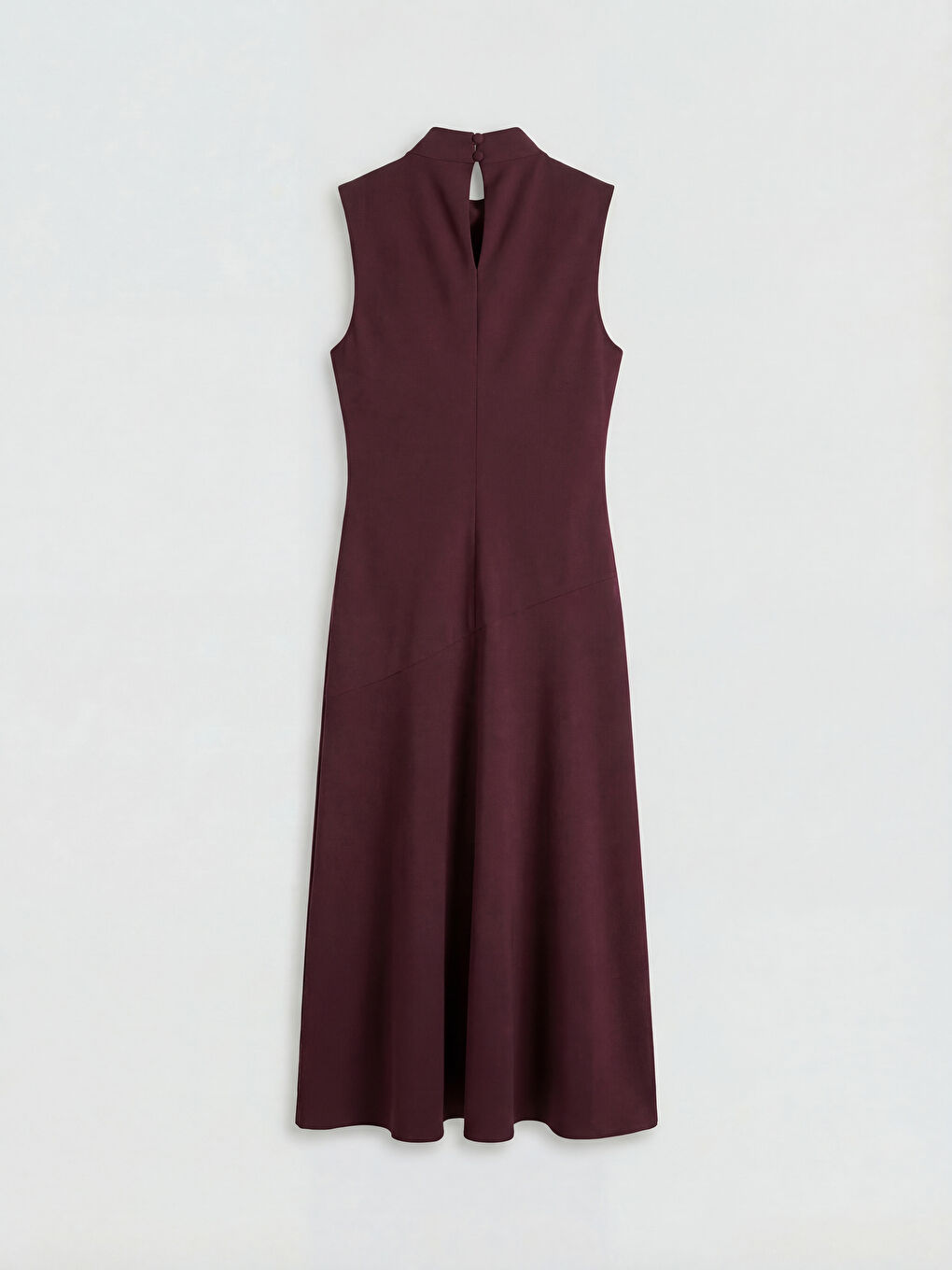 Mürdüm Dik Yaka Krep Elbise-1