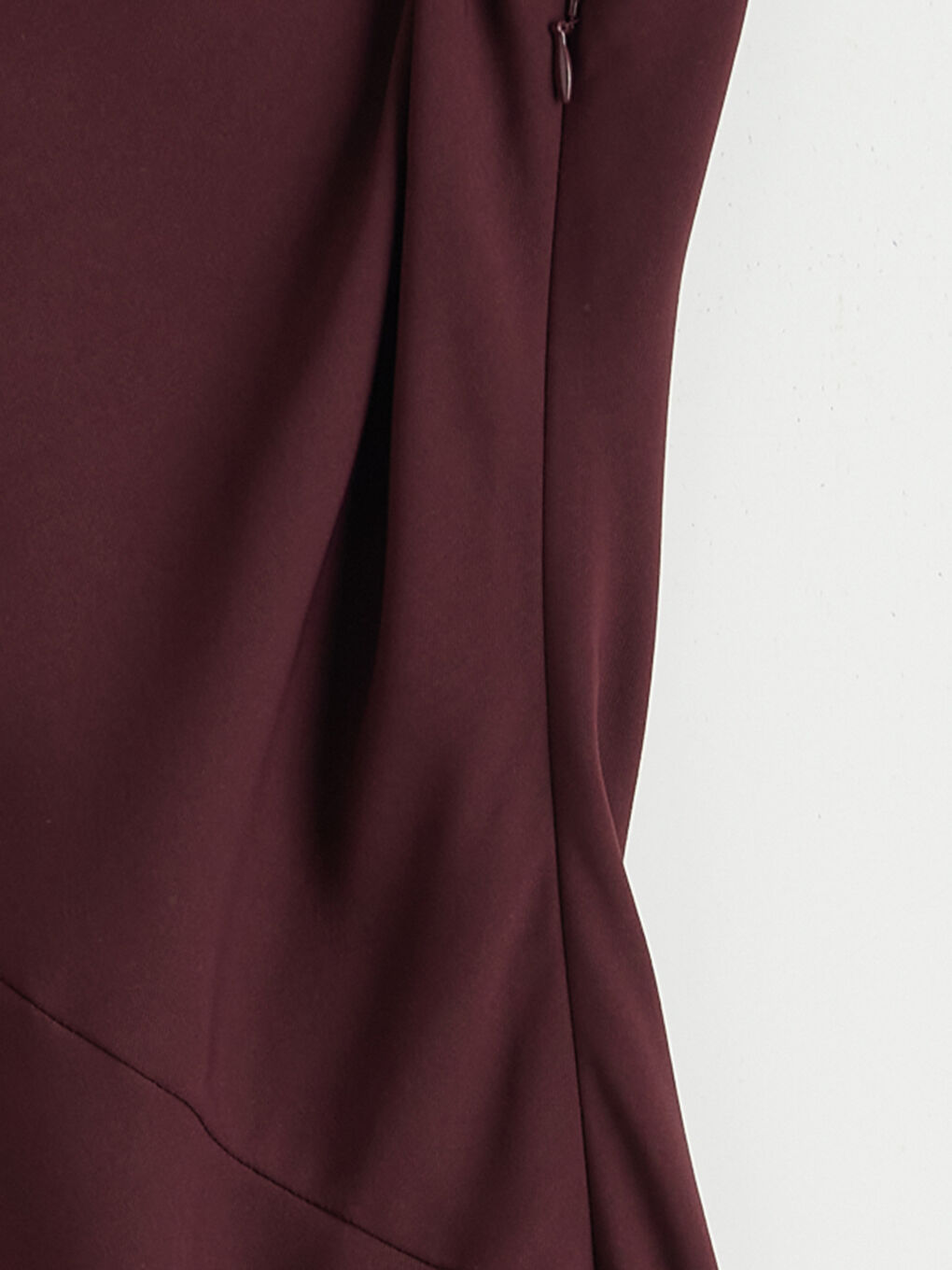 Mürdüm Dik Yaka Krep Elbise-2