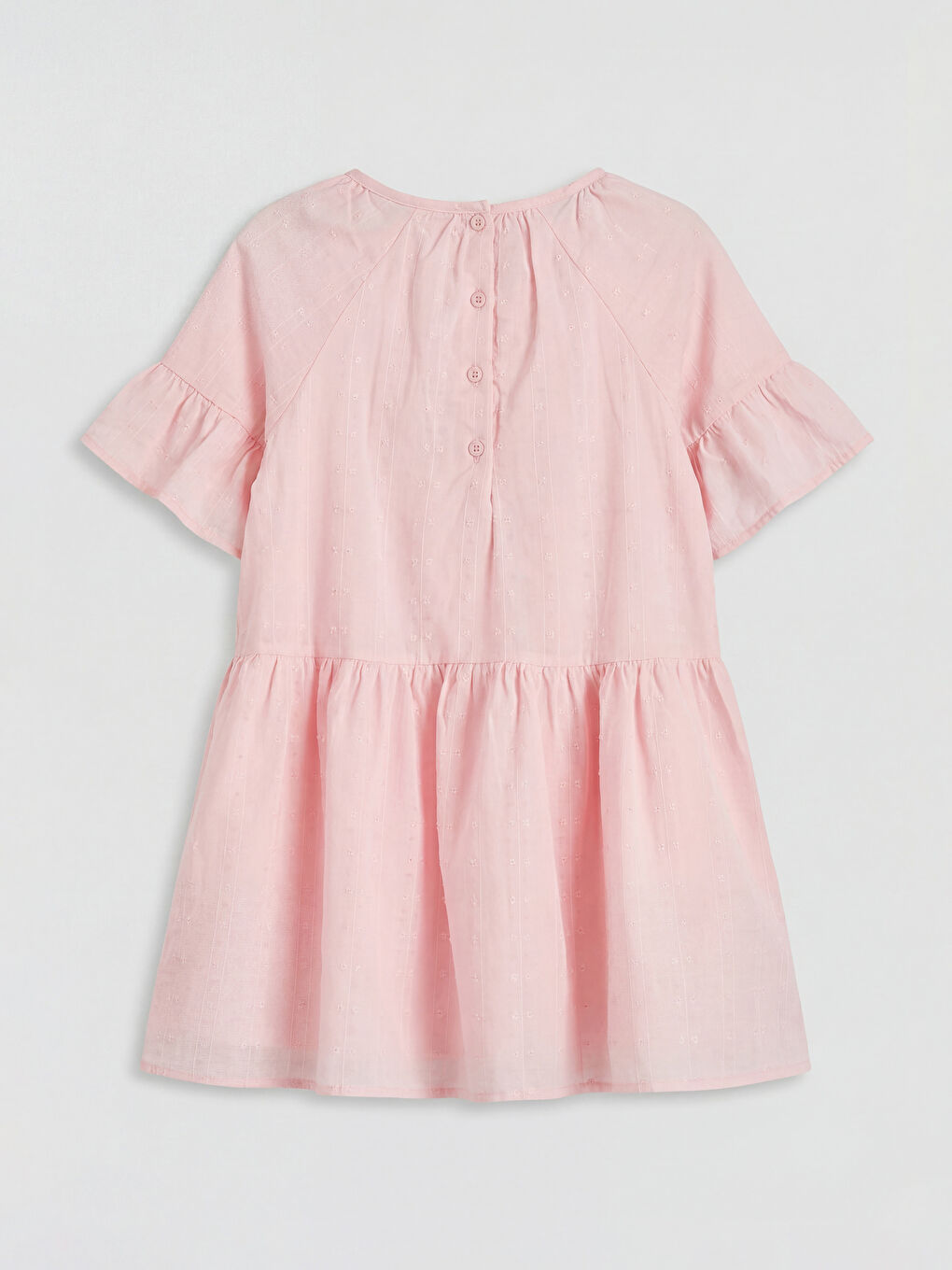 Pembe Kız Çocuk Volanlı Elbise-2