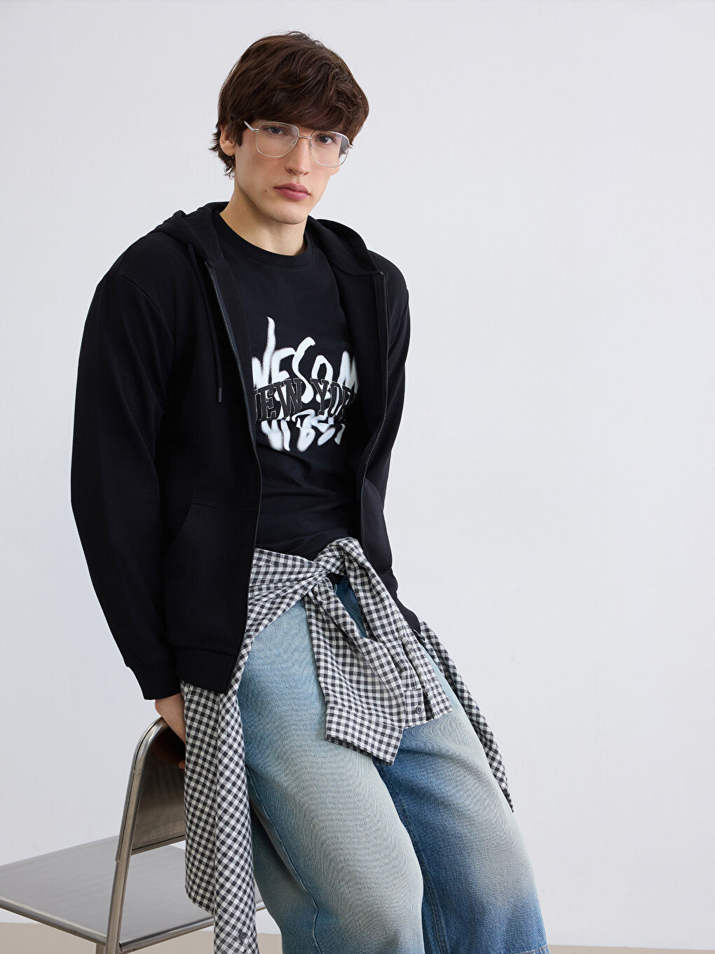 Sweat zippé NOIR Homme