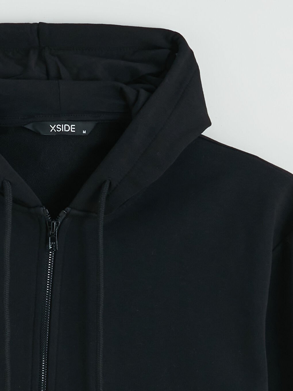 Siyah Kapüşonlu Erkek Fermuarlı Sweatshirt-1