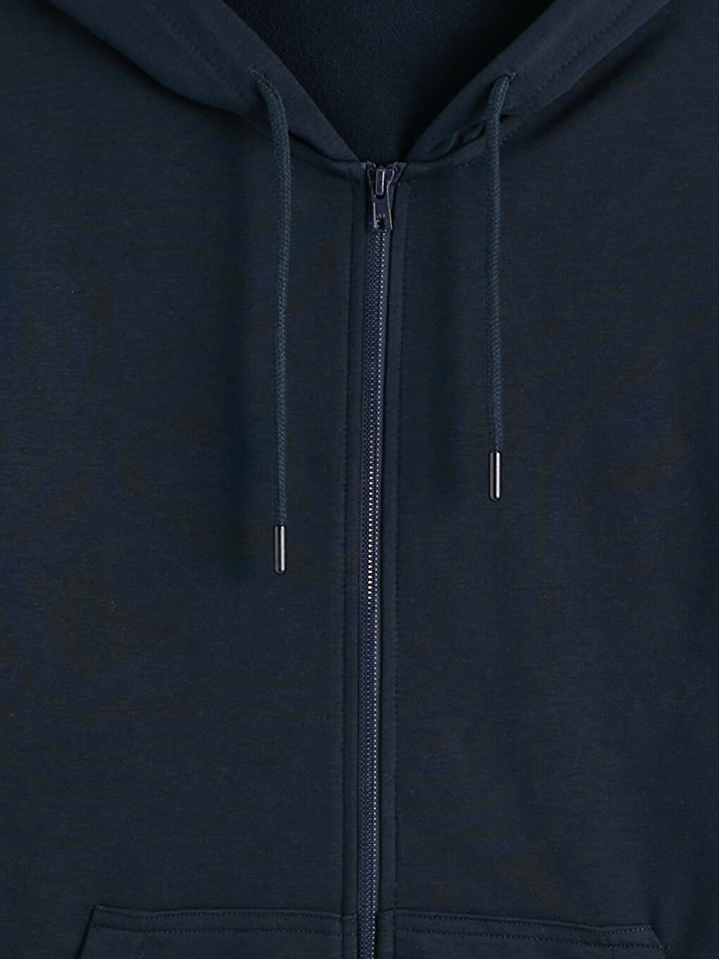 Lacivert Kapüşonlu Erkek Fermuarlı Sweatshirt-5