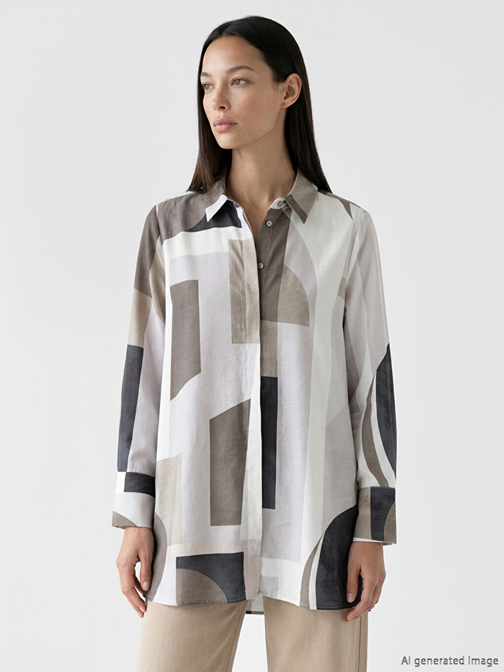 Patterned Women's Shirt Tunic