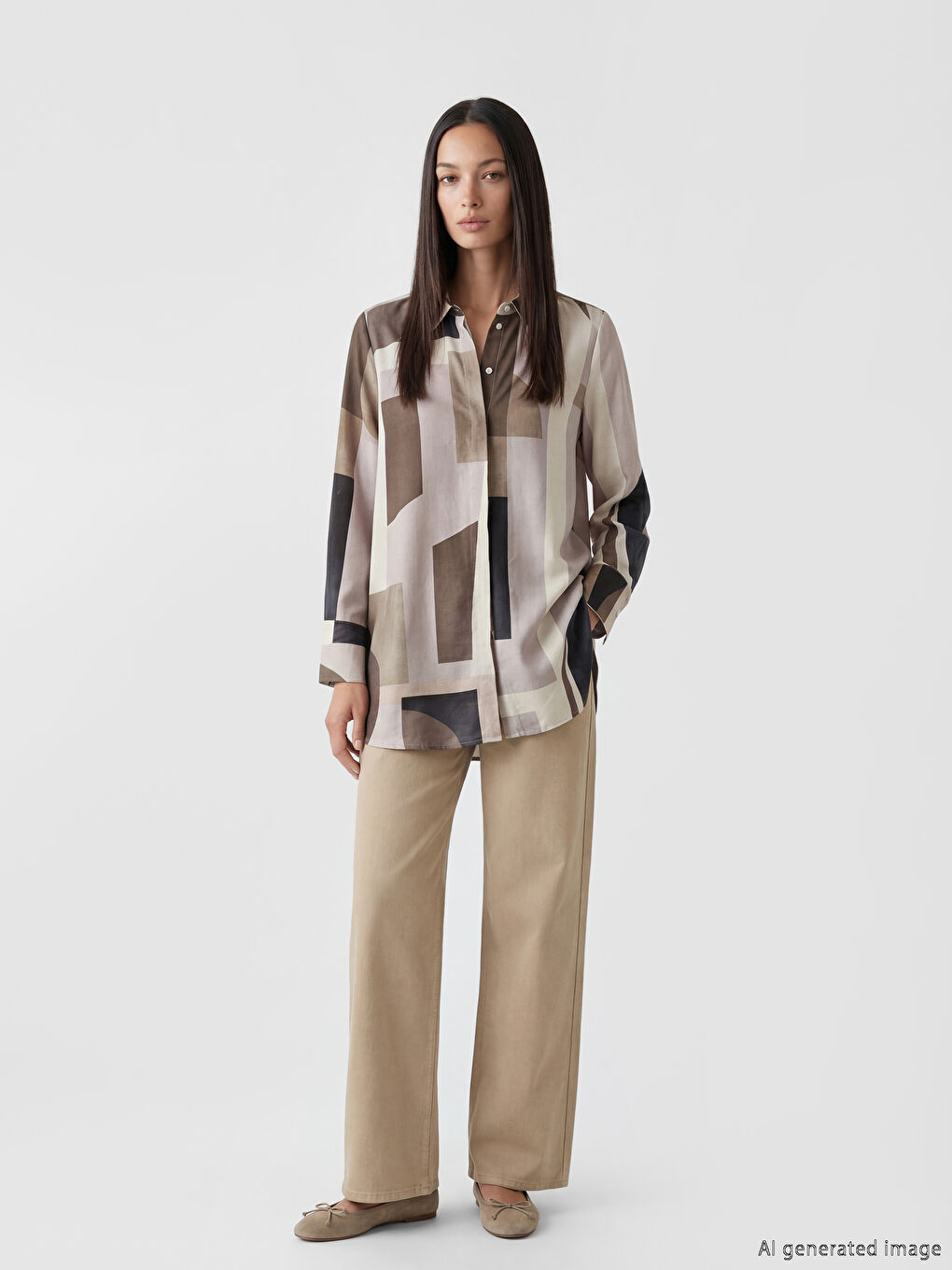 Patterned Women's Shirt Tunic-1