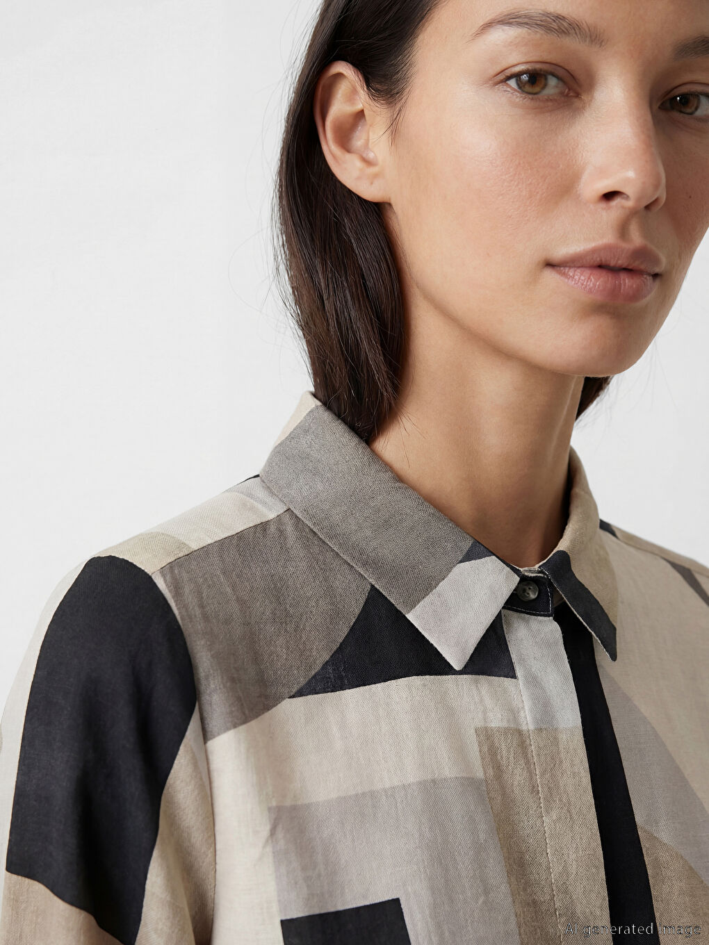 Patterned Women's Shirt Tunic-2