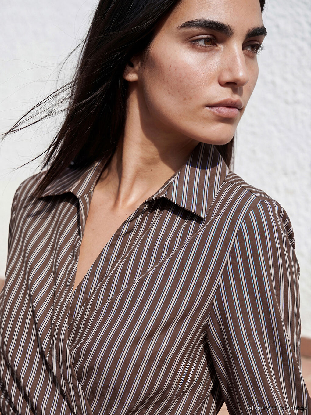 Collared Striped Blouse