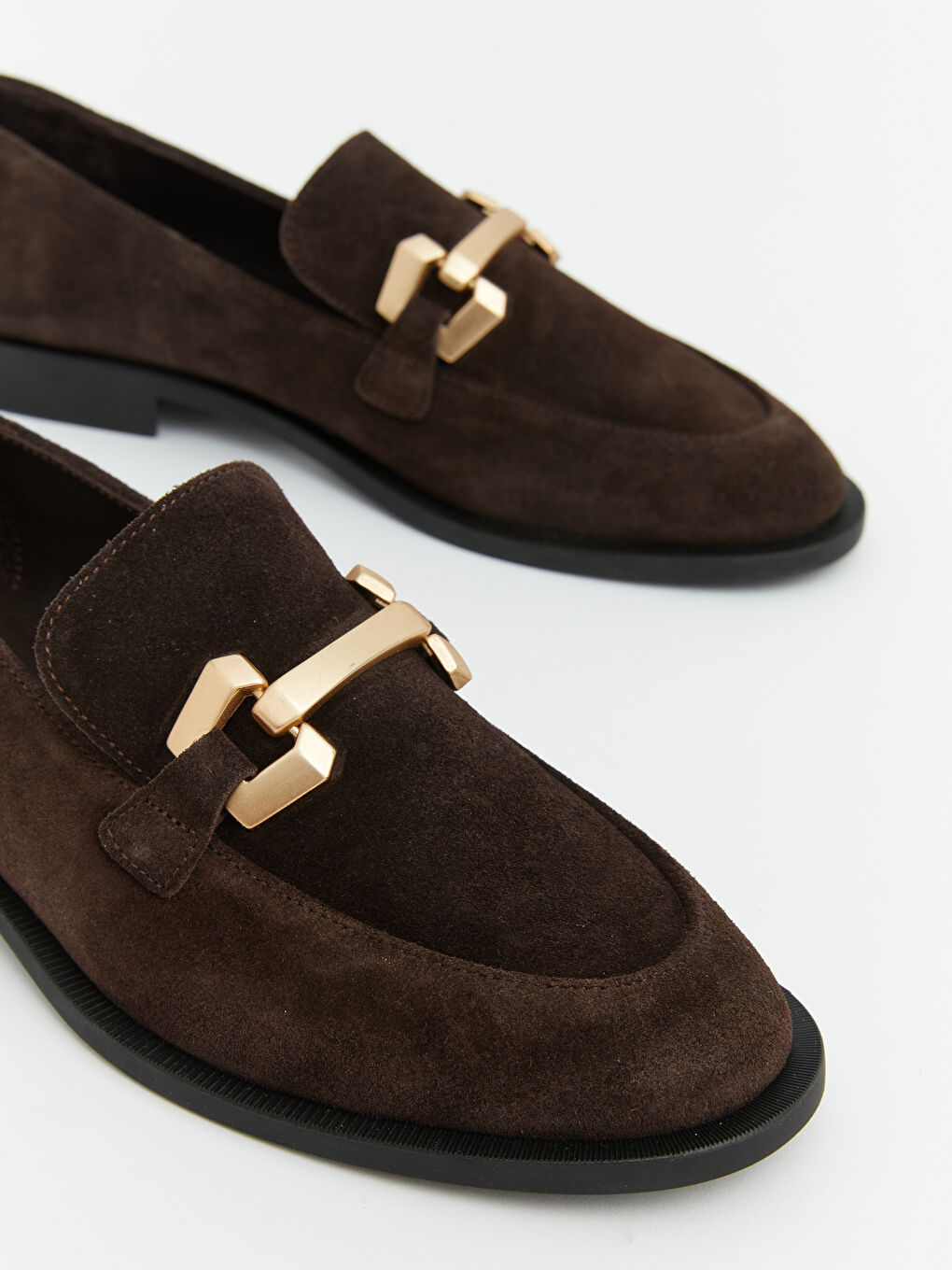 Kahverengi Süet Kadın Loafer-2