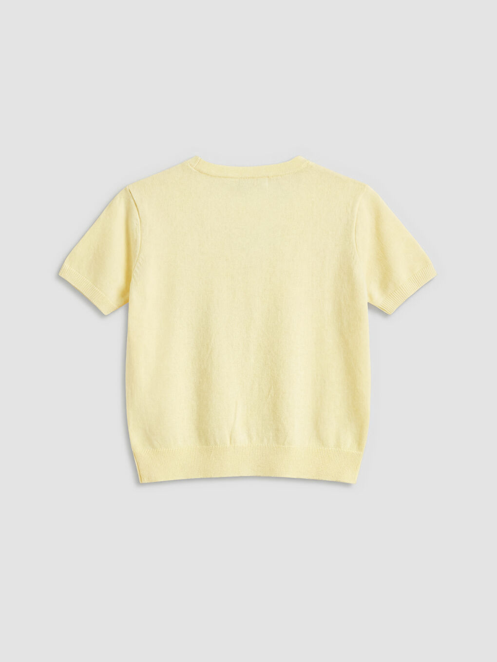 Sarı V Yaka Fiyonk Detaylı Kız Çocuk Triko Hırka-1
