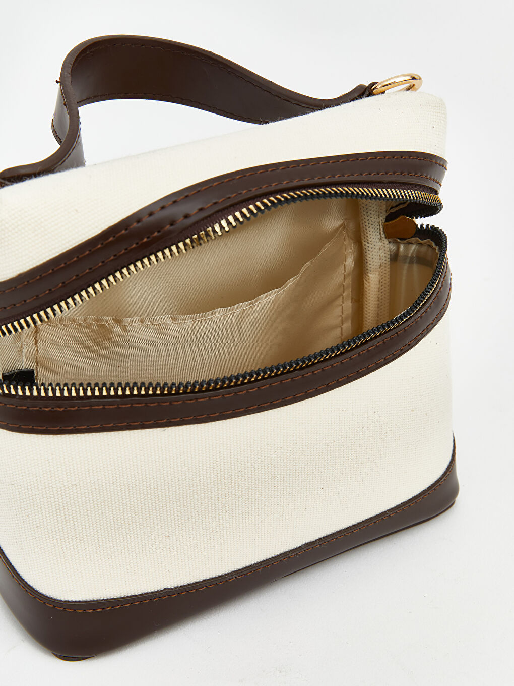 Ekru Kanvas Kadın Omuz Çantası-2