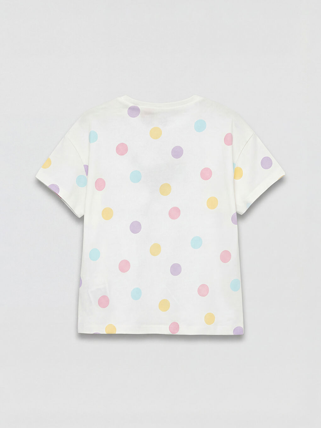 Ekru Baskılı Kız Çocuk Tişört-1