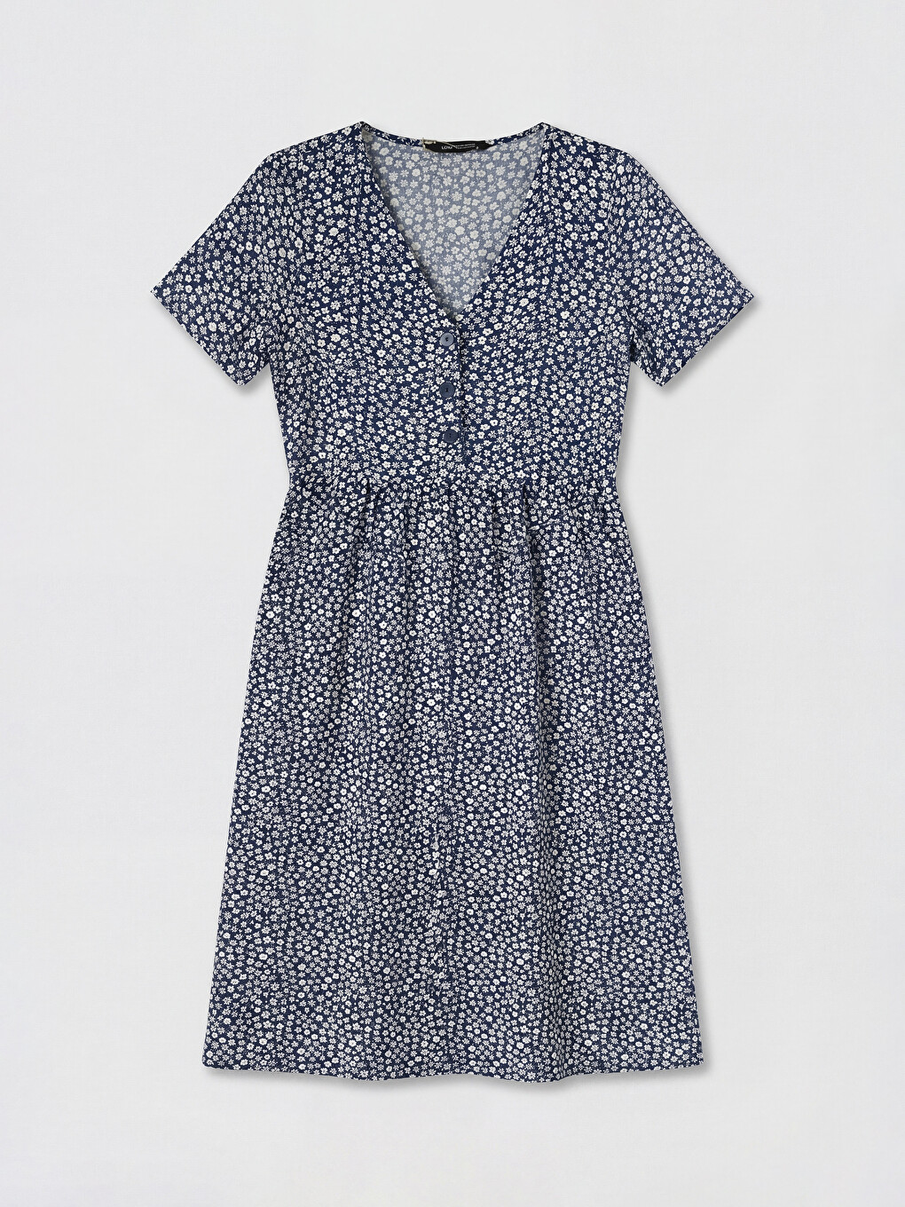 V Neck Floral A Form Dress-4