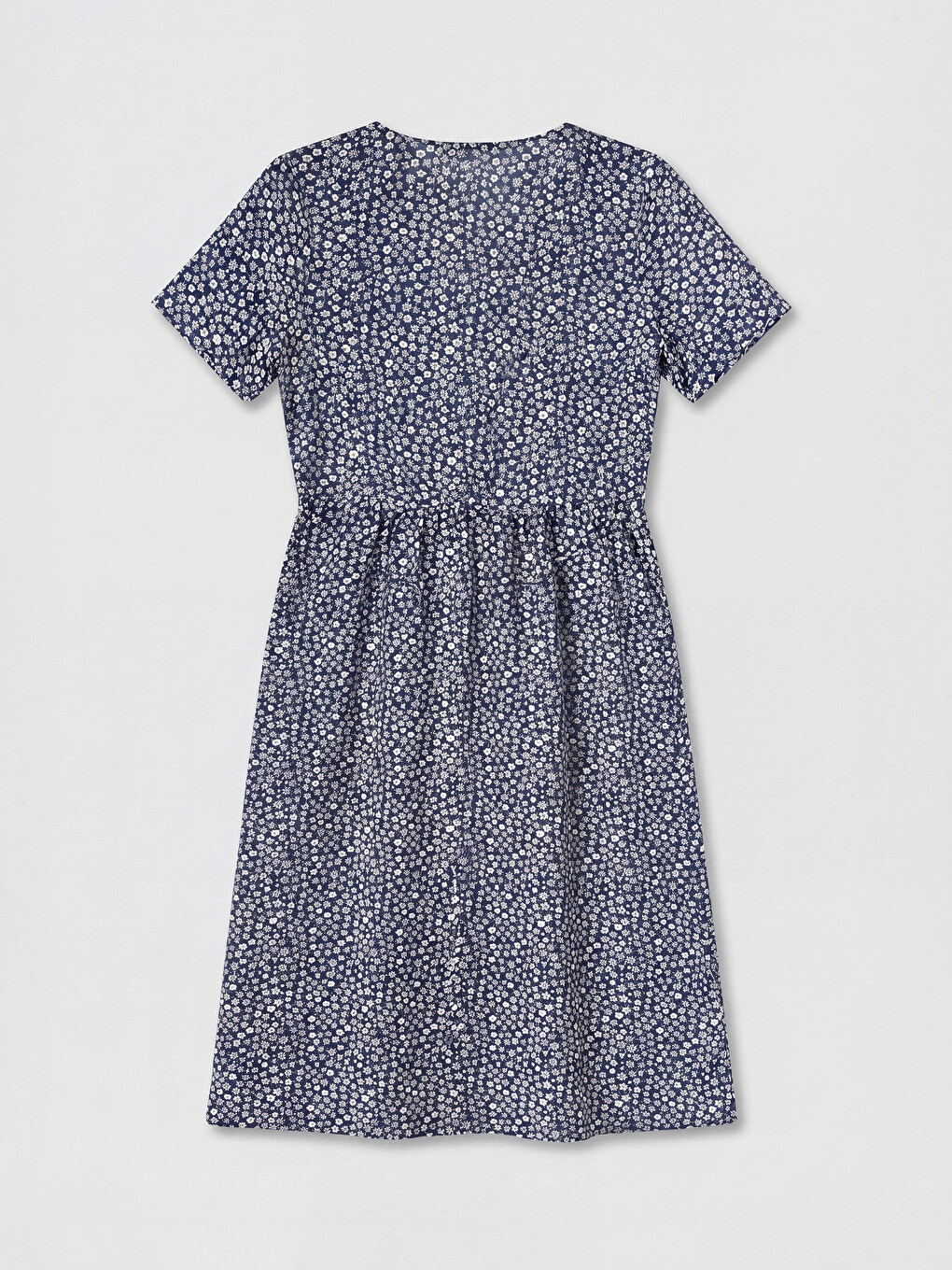 V Neck Floral A Form Dress-5