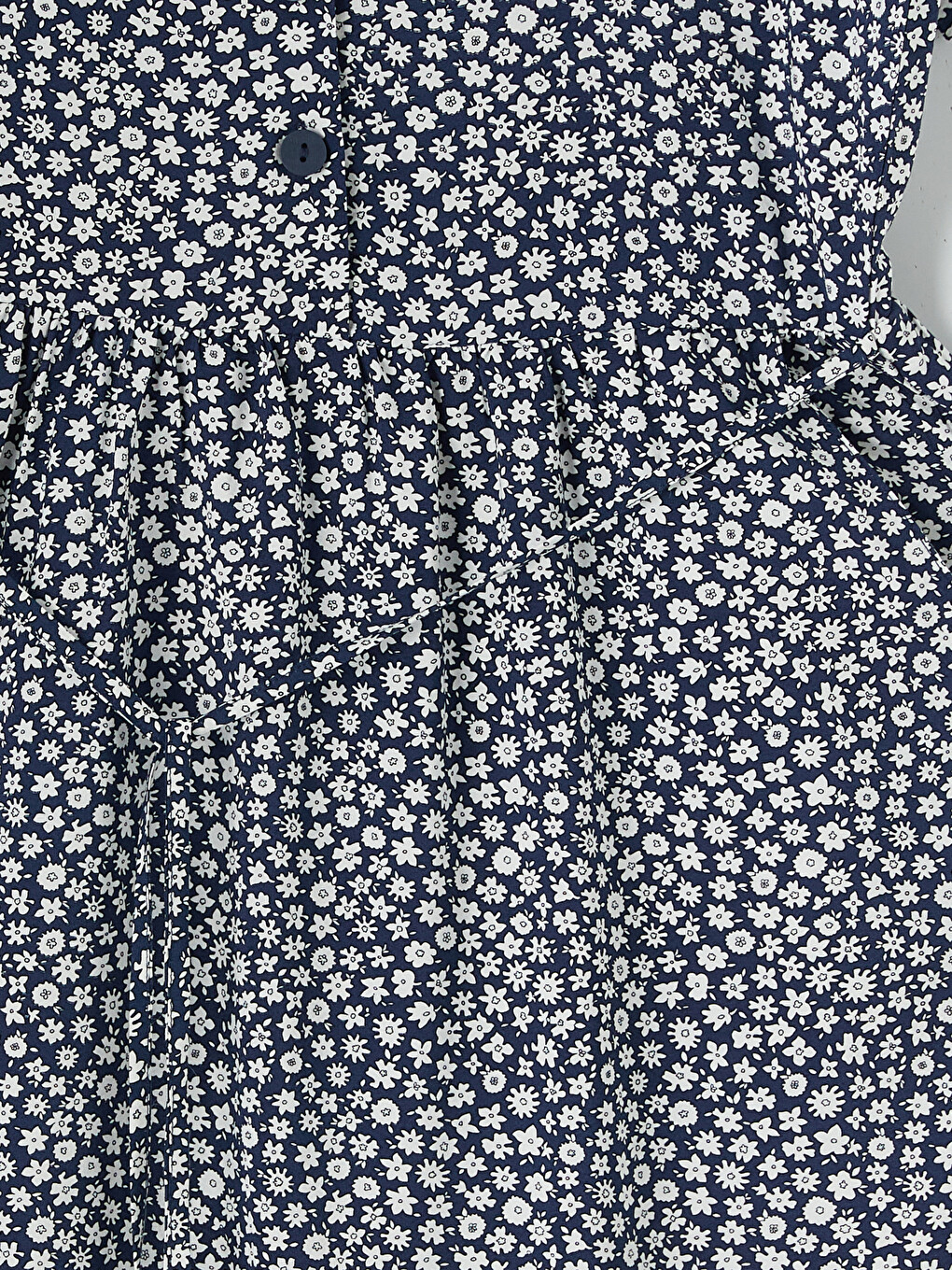 V Neck Floral A Form Dress-7