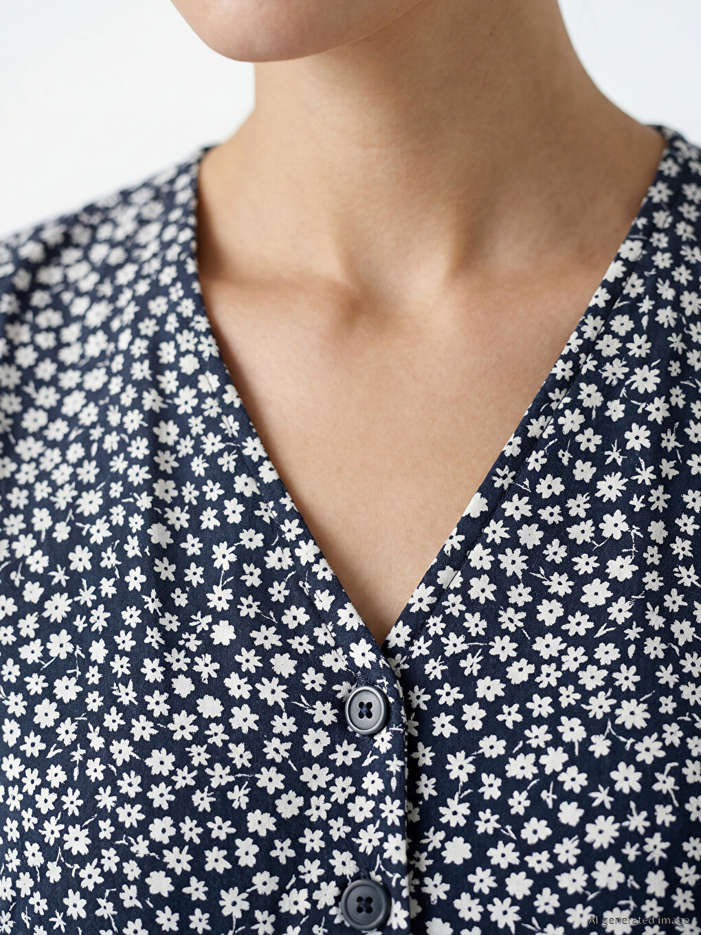 V Neck Floral A Form Dress-2
