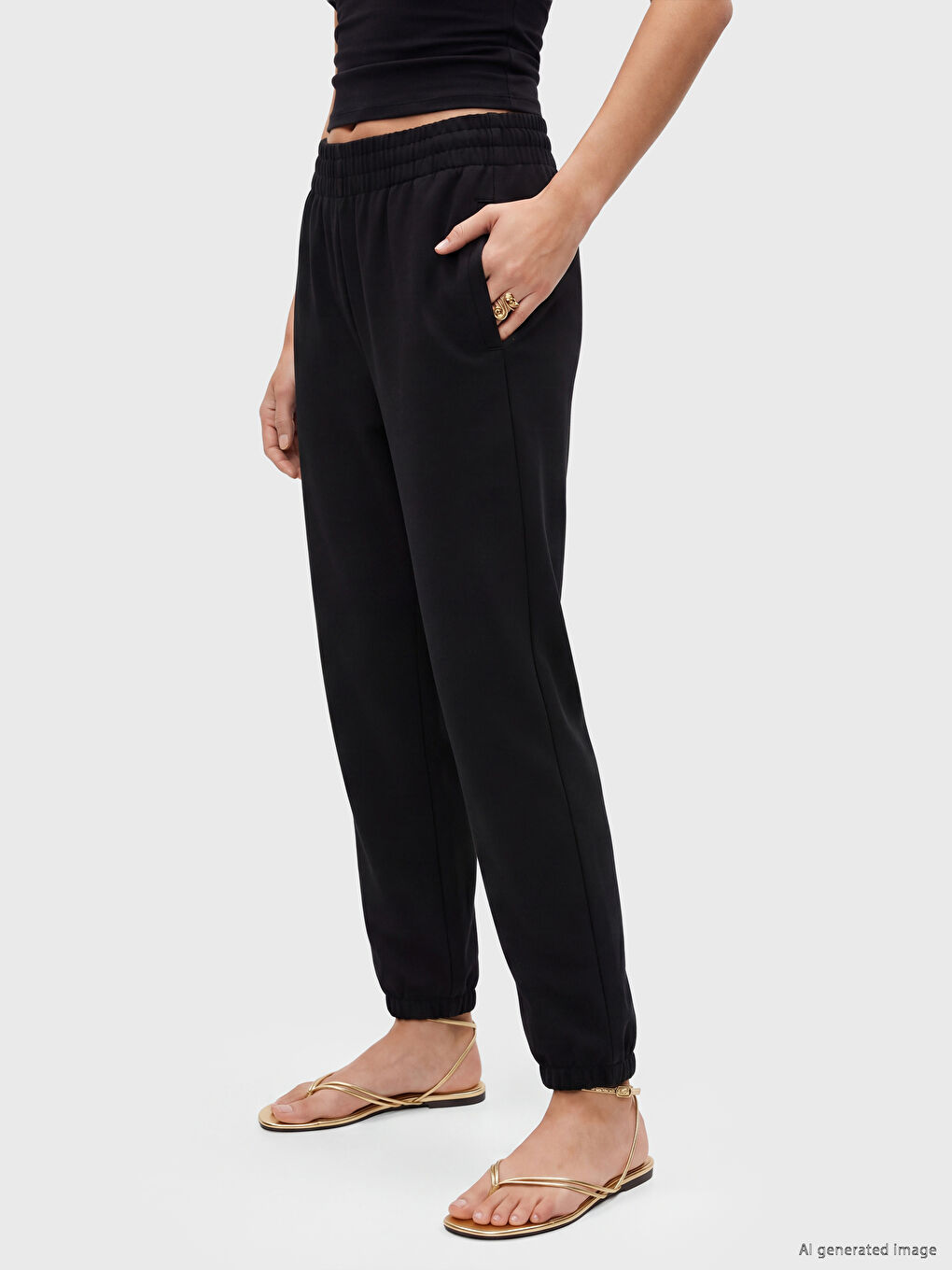 Elastic Waist Women's Jogger Sweatpants-1