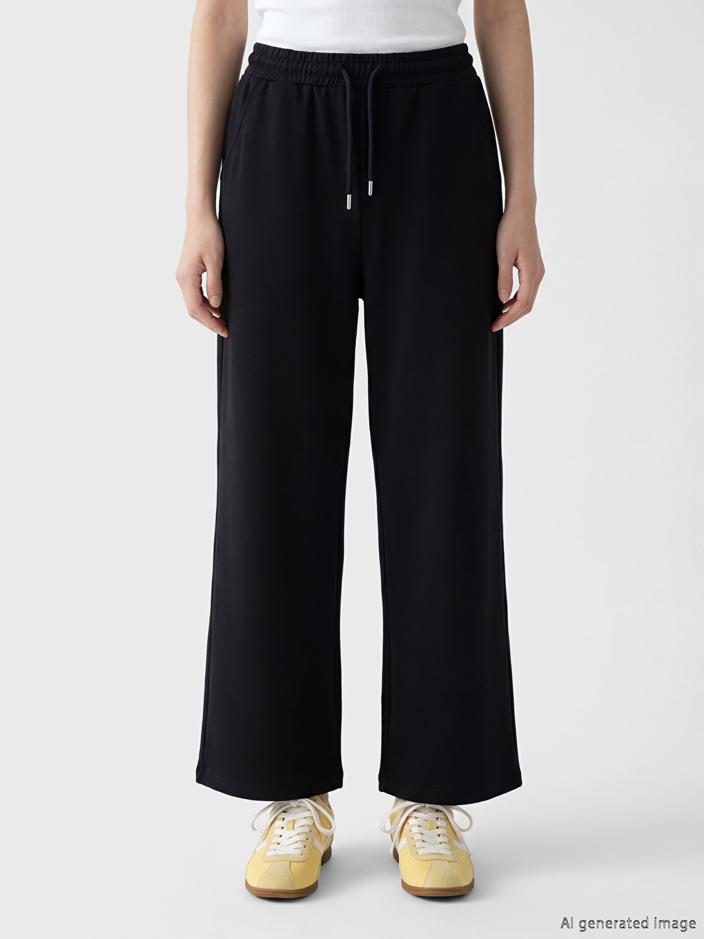 Elastic Waist Wide Leg Women's Sweatpants-1