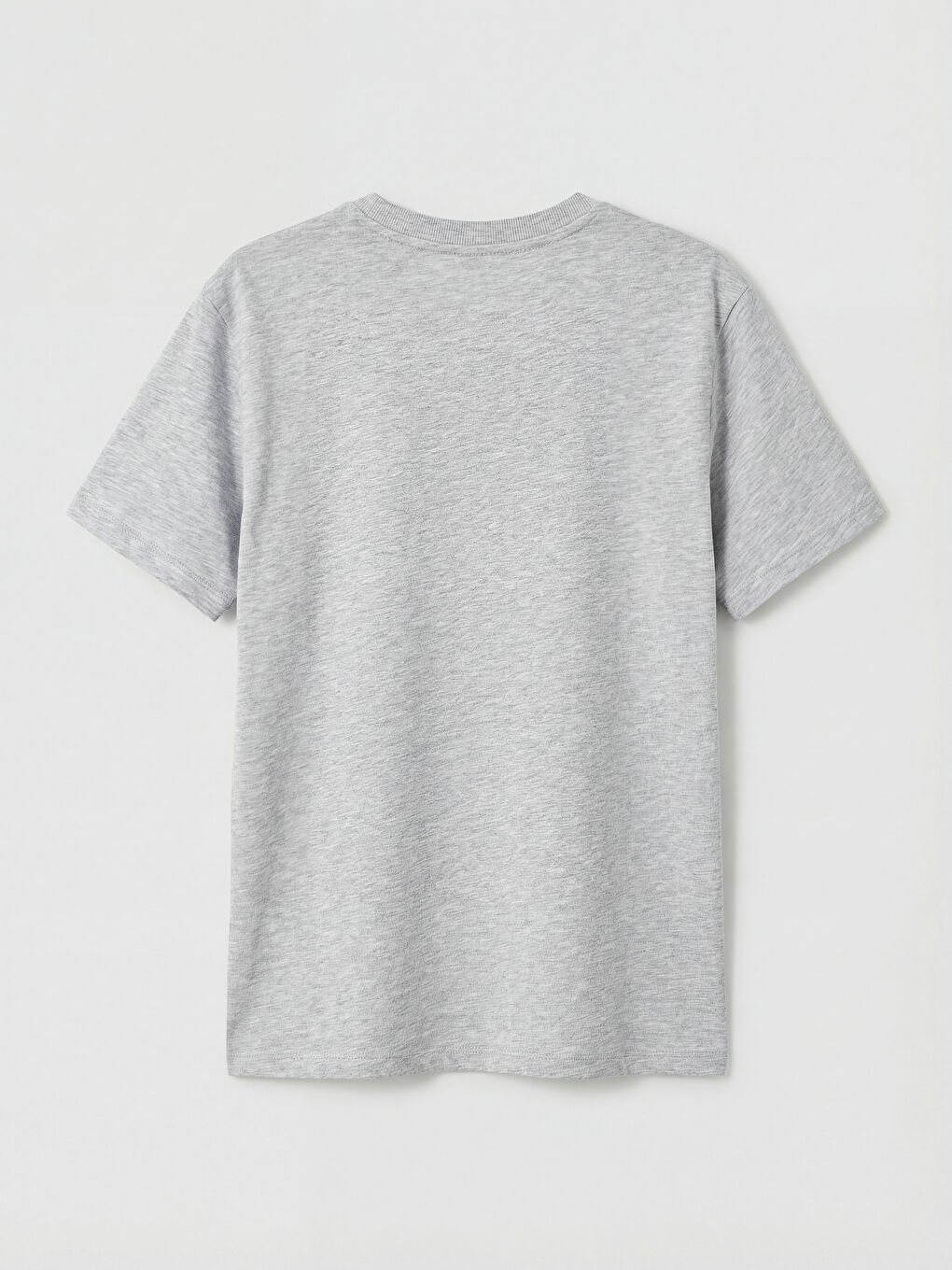 Gri Bisiklet Yaka Kadın Tişört	-1