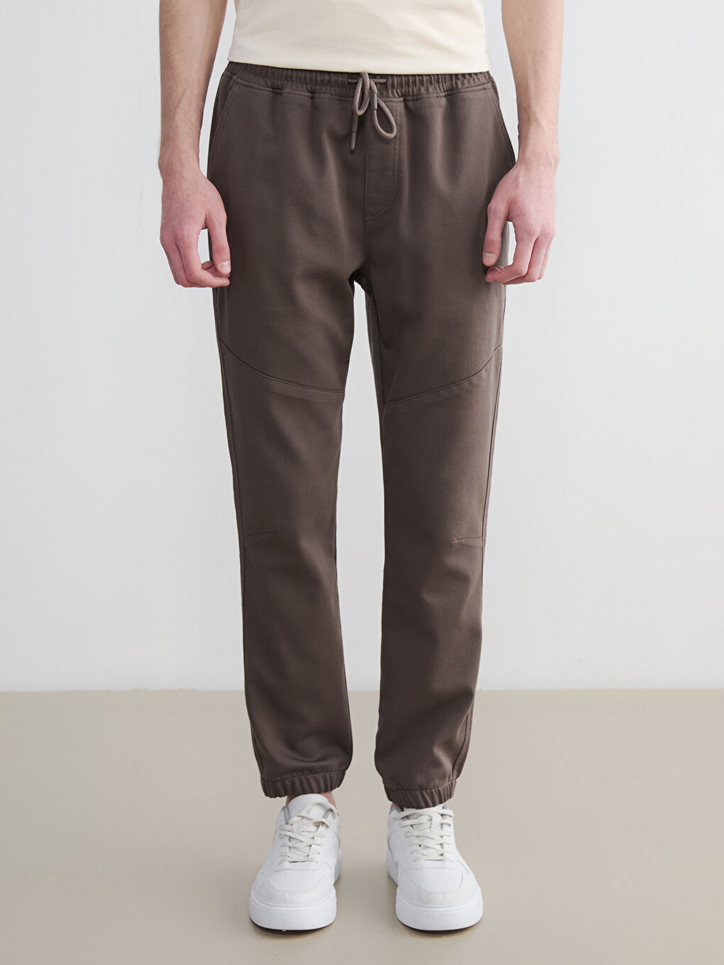 Kahverengi Slim Fit Erkek Jogger Pantolon-1