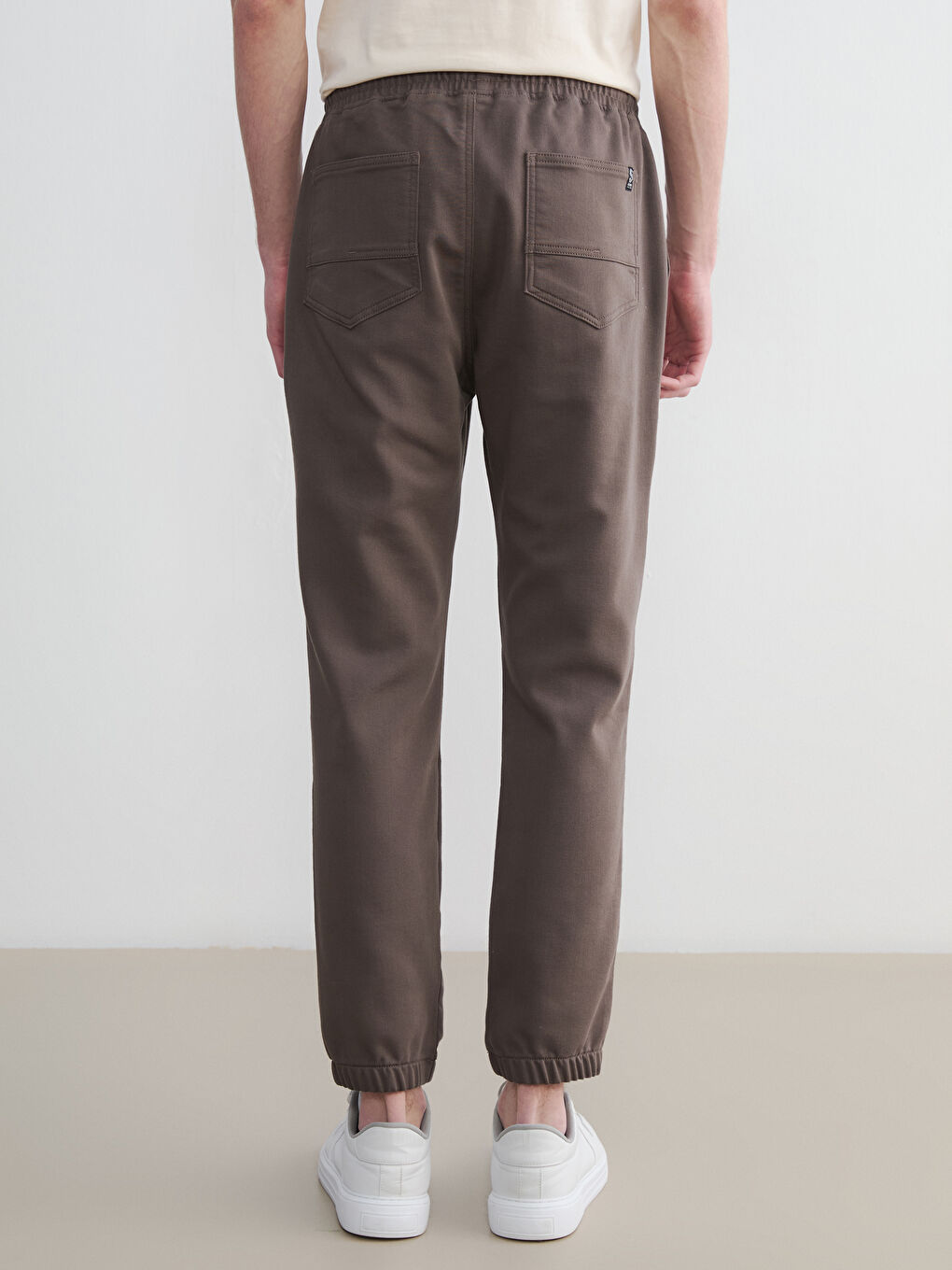 Kahverengi Slim Fit Erkek Jogger Pantolon-3