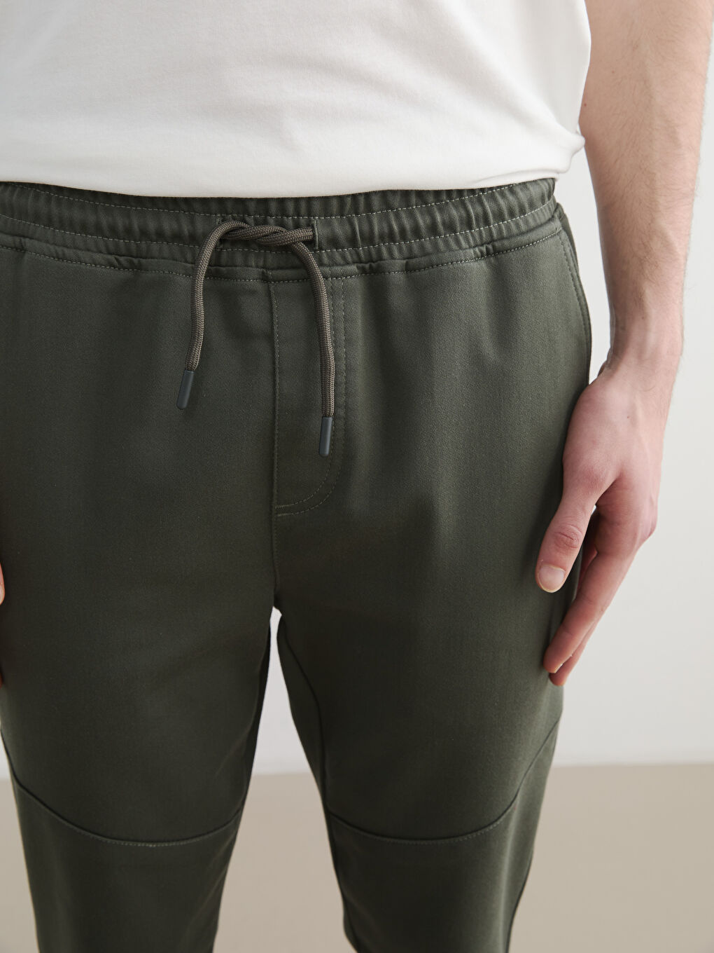 Yeşil Slim Fit Erkek Jogger Pantolon-2