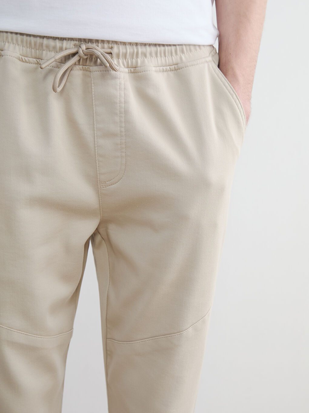 Bej Slim Fit Erkek Jogger Pantolon-2