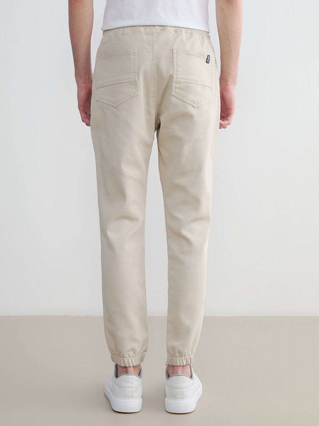 Bej Slim Fit Erkek Jogger Pantolon-3