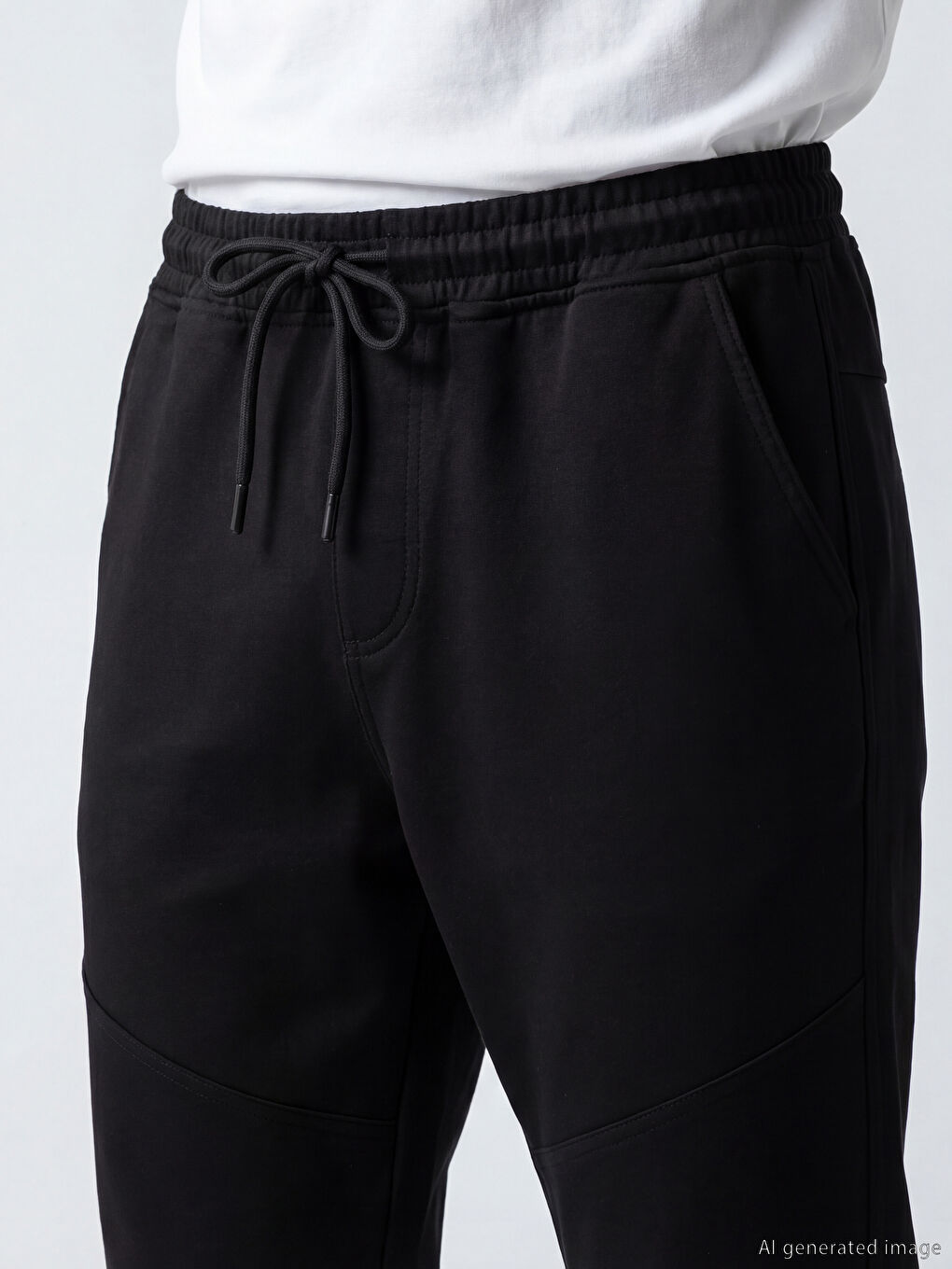 Siyah Slim Fit Erkek Jogger Pantolon-3