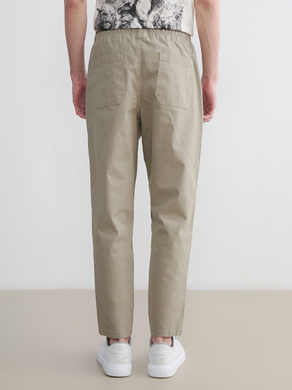 Haki Standart Kalıp Gabardin Erkek Pantolon-3