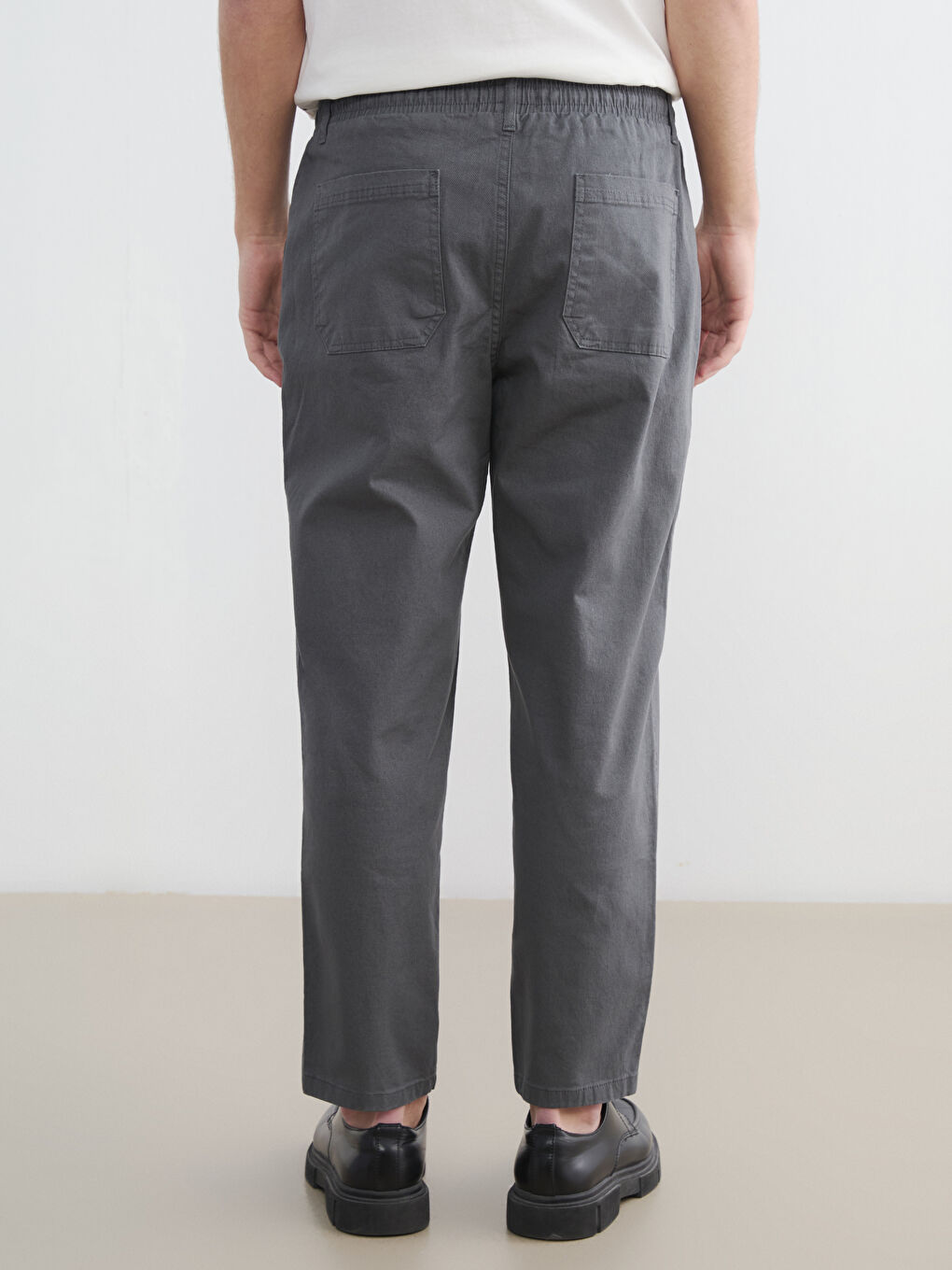 Antrasit Standart Kalıp Gabardin Erkek Pantolon-3