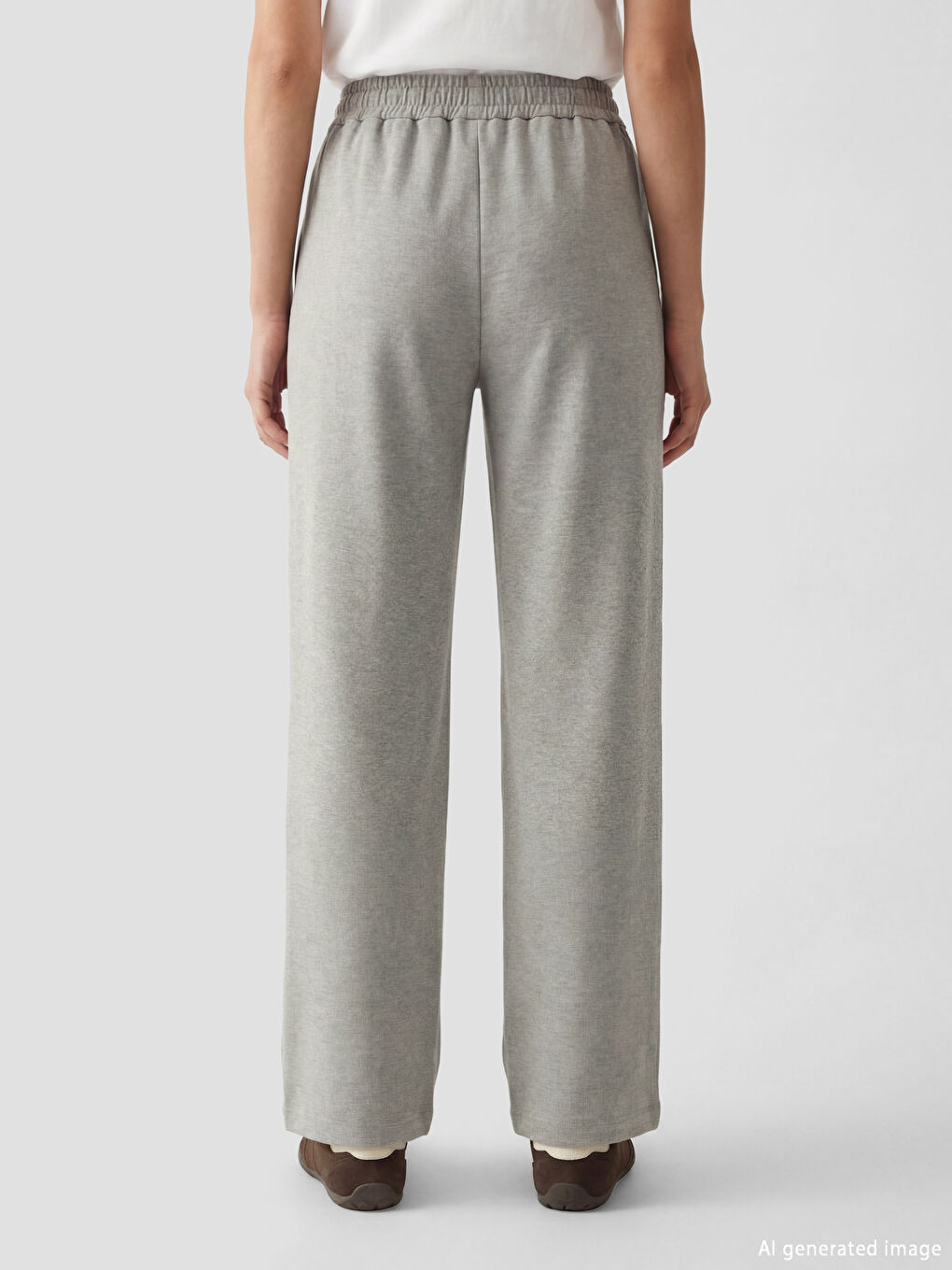 Gri Beli Lastikli Modal Karışımlı Kadın Eşofman Altı-2