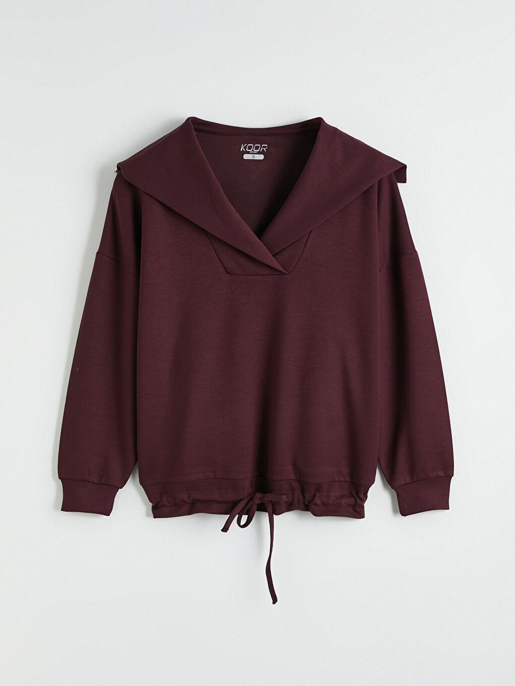 Mürdüm Polo Yaka Oversize Kadın Sweatshirt-1