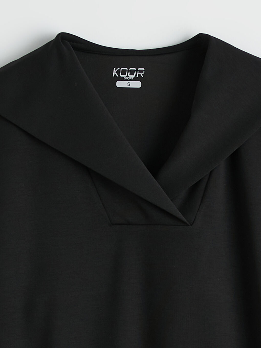 Siyah Polo Yaka Oversize Kadın Sweatshirt-2