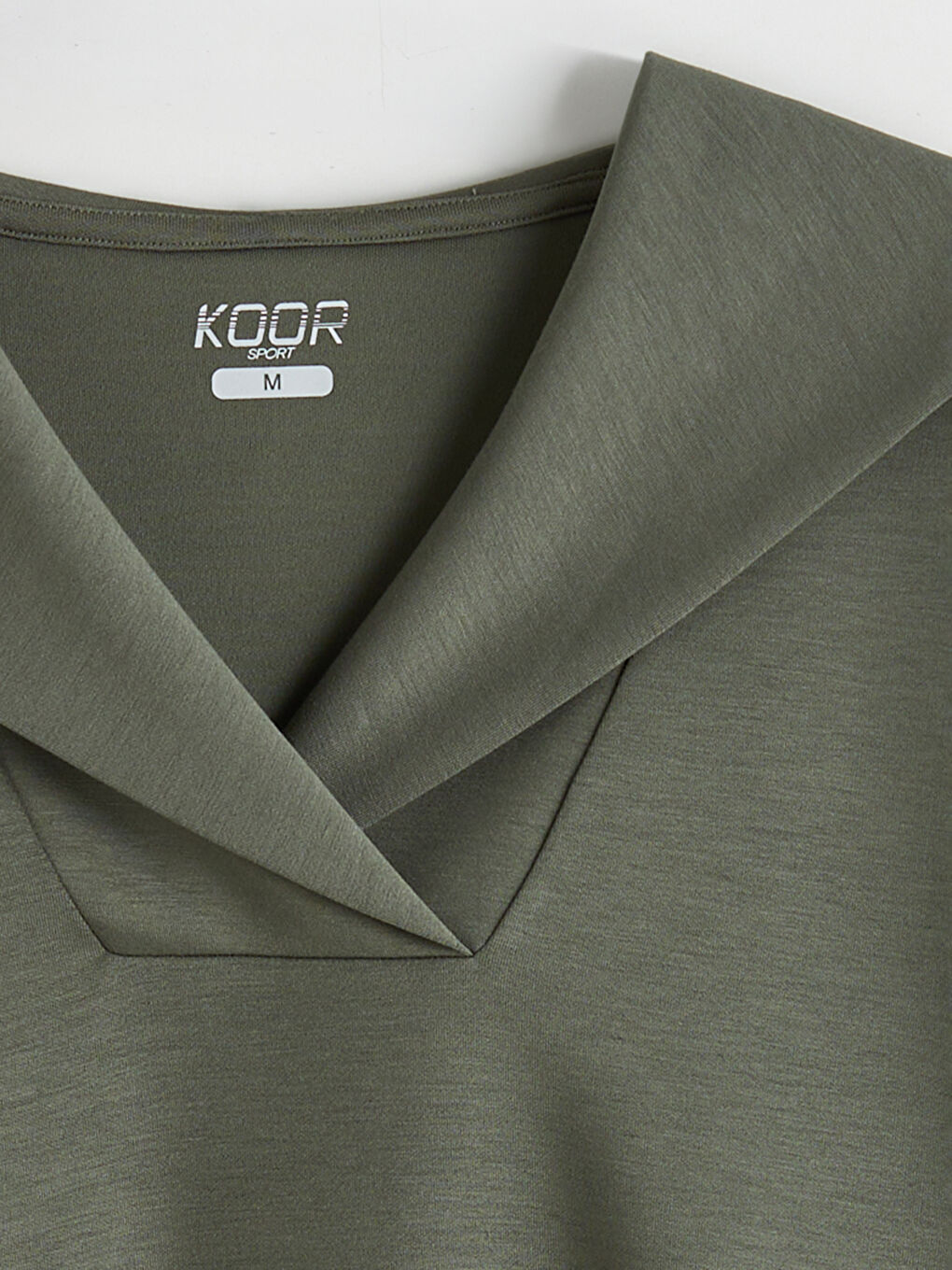 Haki Polo Yaka Oversize Kadın Sweatshirt-2