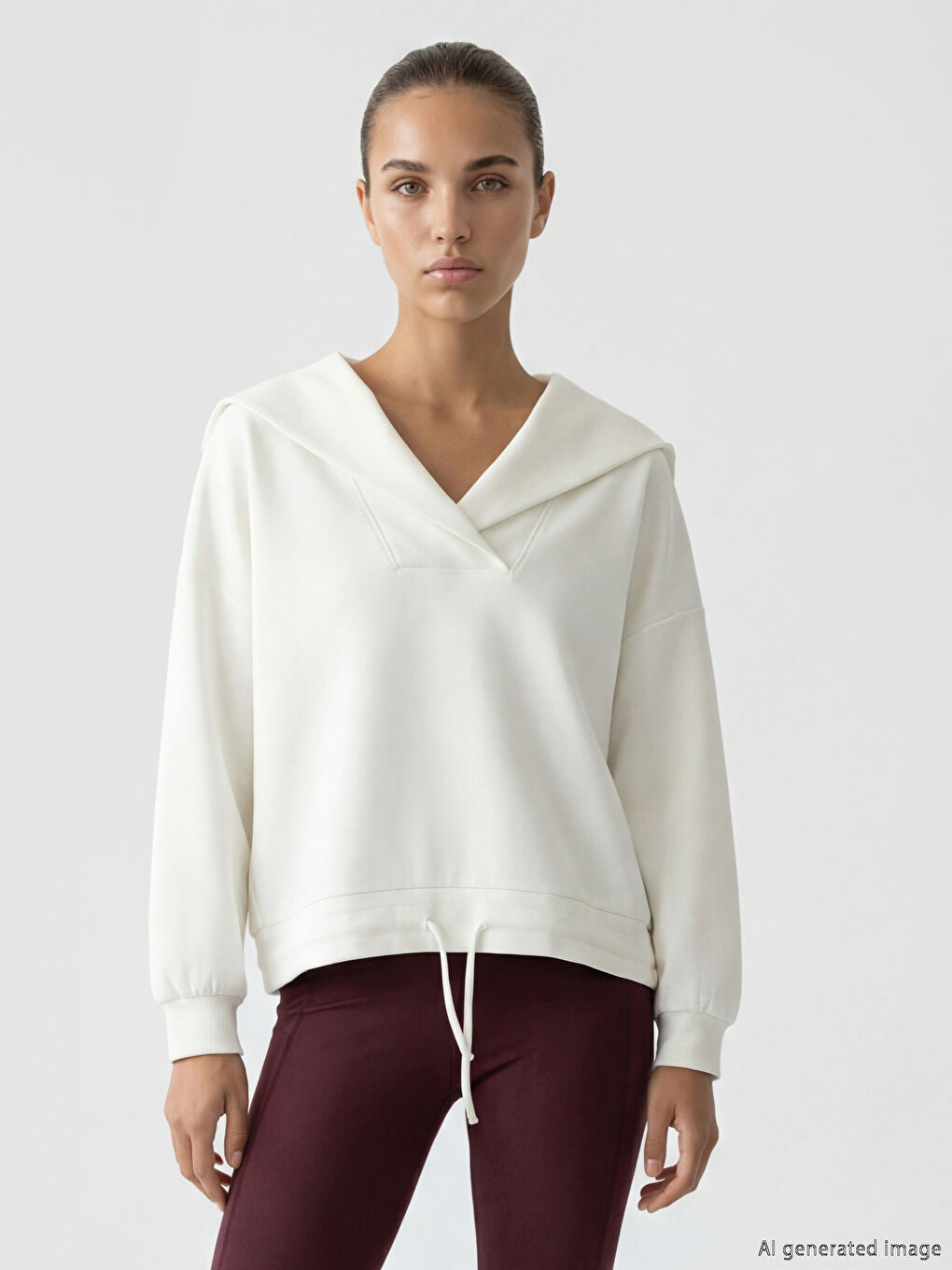 პოლო საყელო ოვერსაიზ ქალის თბილი ზედა