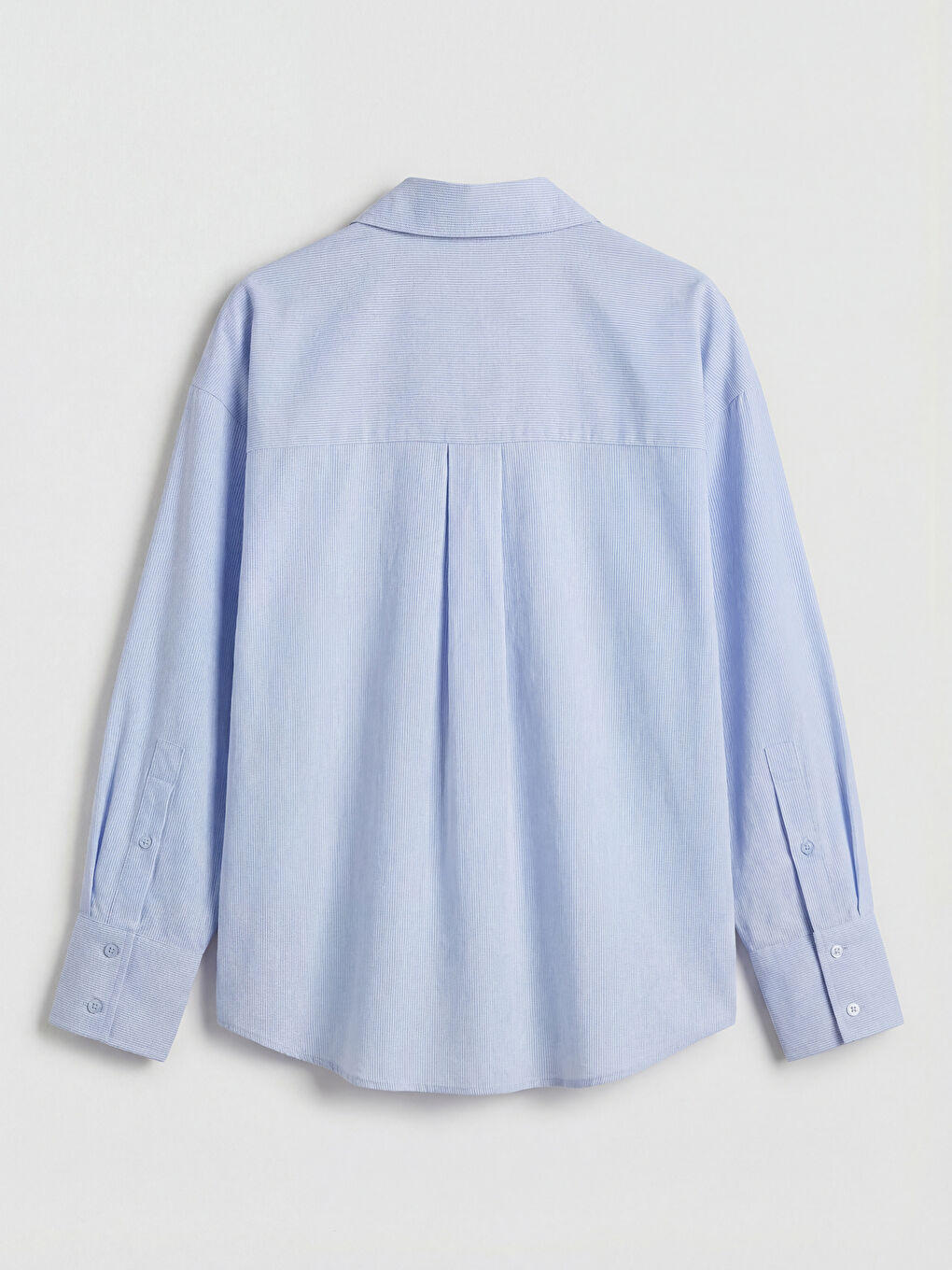 Mavi Gömlek Yaka Oversize Oxford Bluz-1