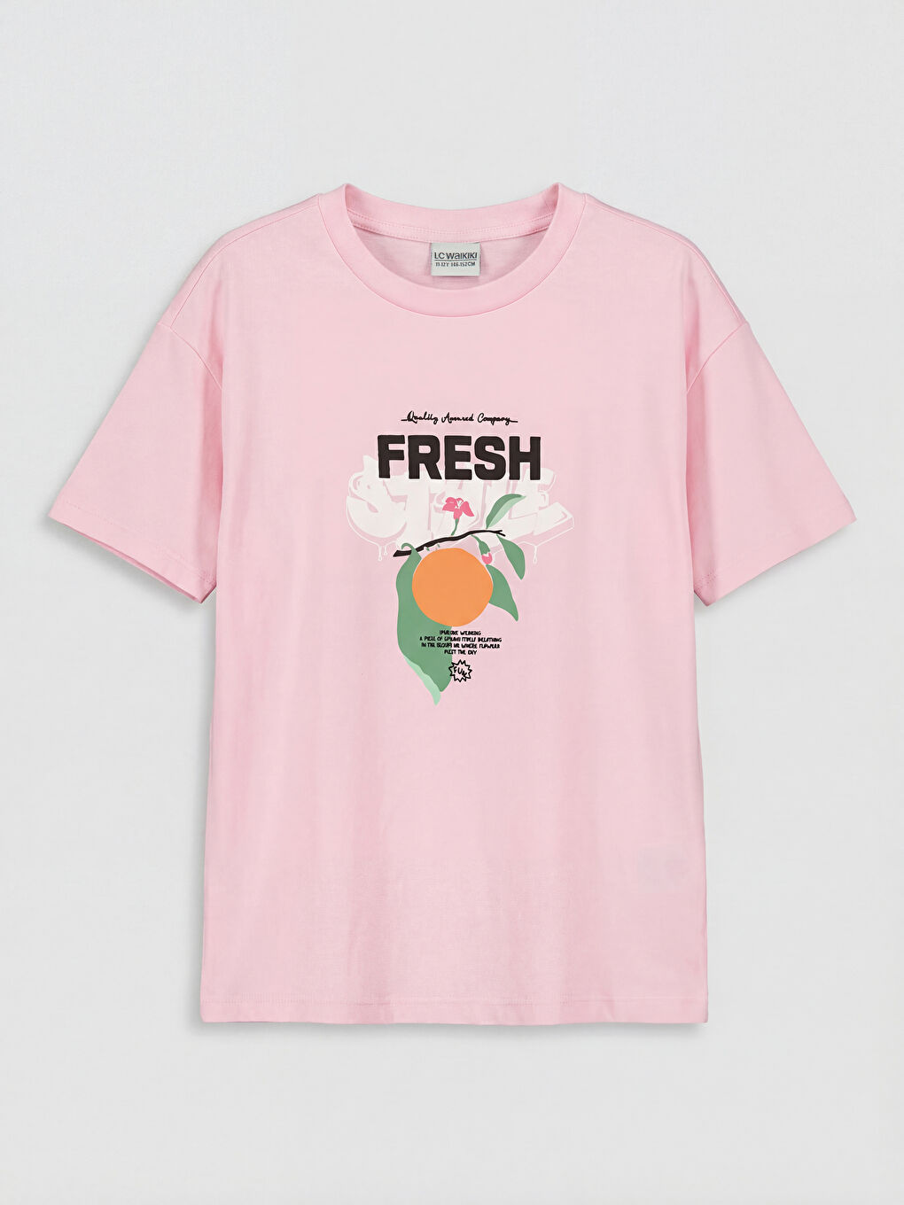 Crew Neck Printed Girls' T-Shirt