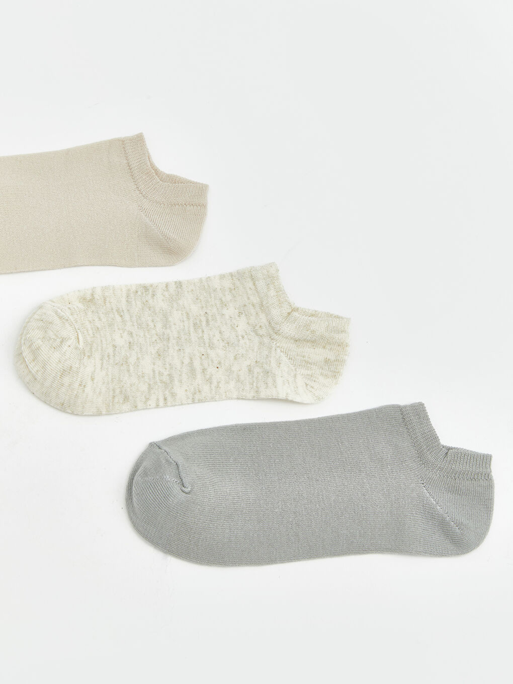 Bej Kadın Patik Çorap 3'lü-1