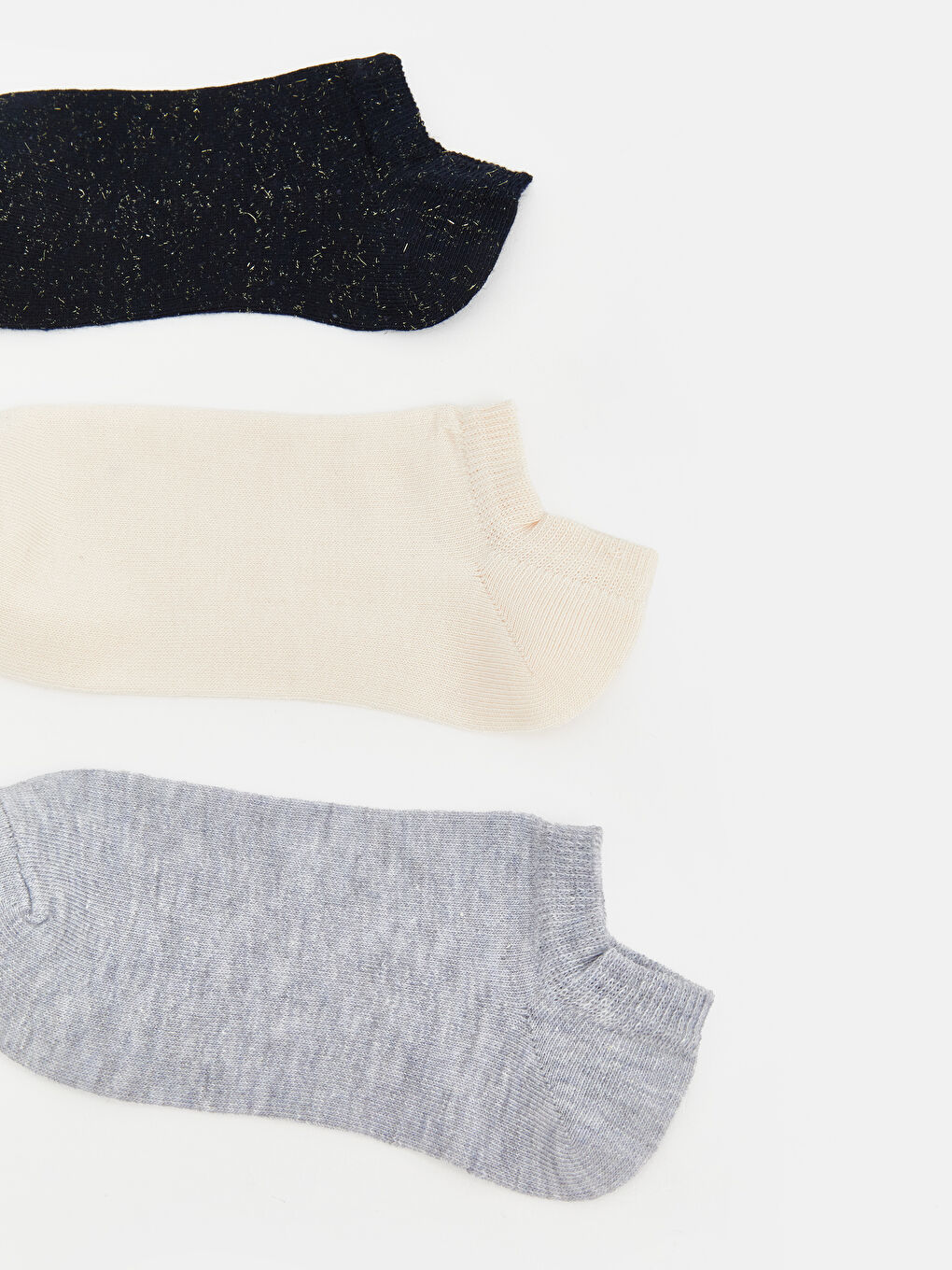 Lacivert Kadın Sneaker Çorap 3'lü	-1