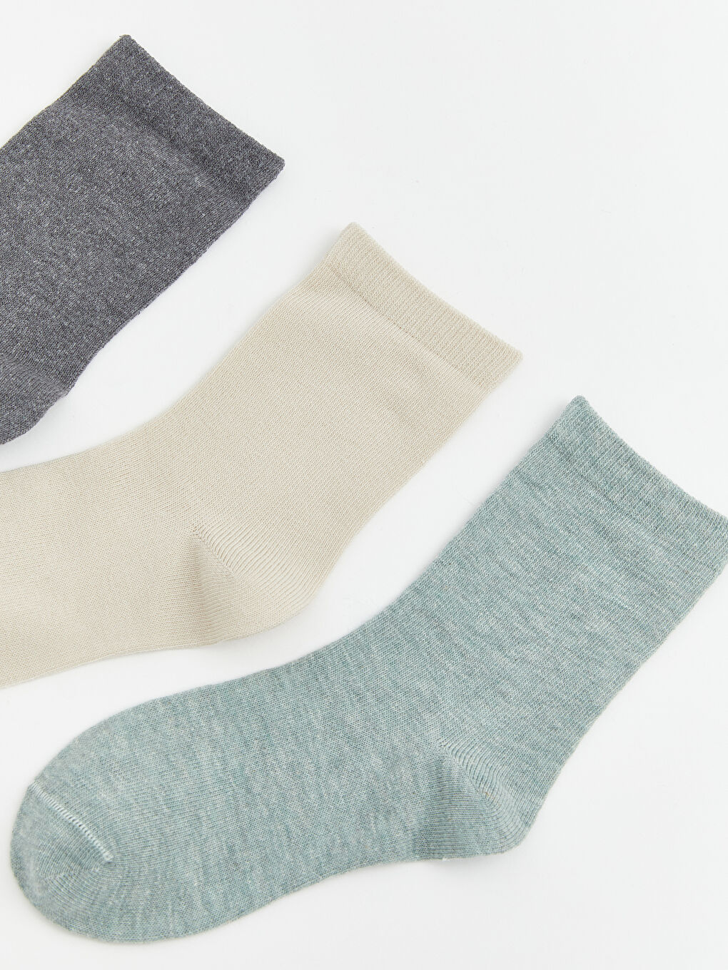 Gri Erkek Çocuk Soket Çorap 3'lü-1