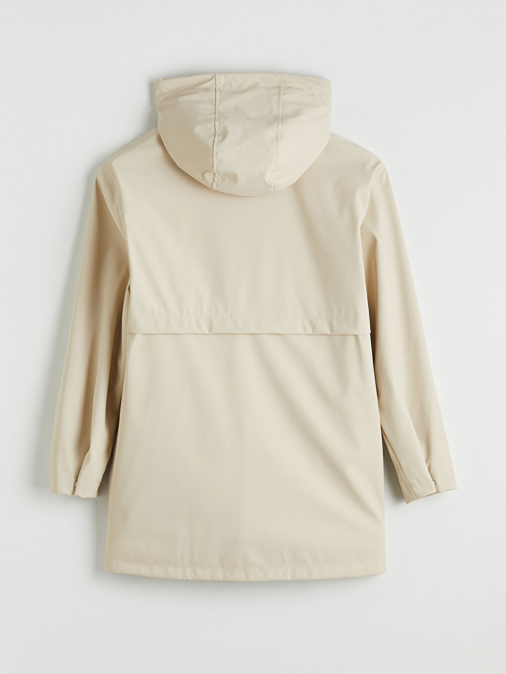 Bej Kapüşonlu Kadın Yağmurluk-4