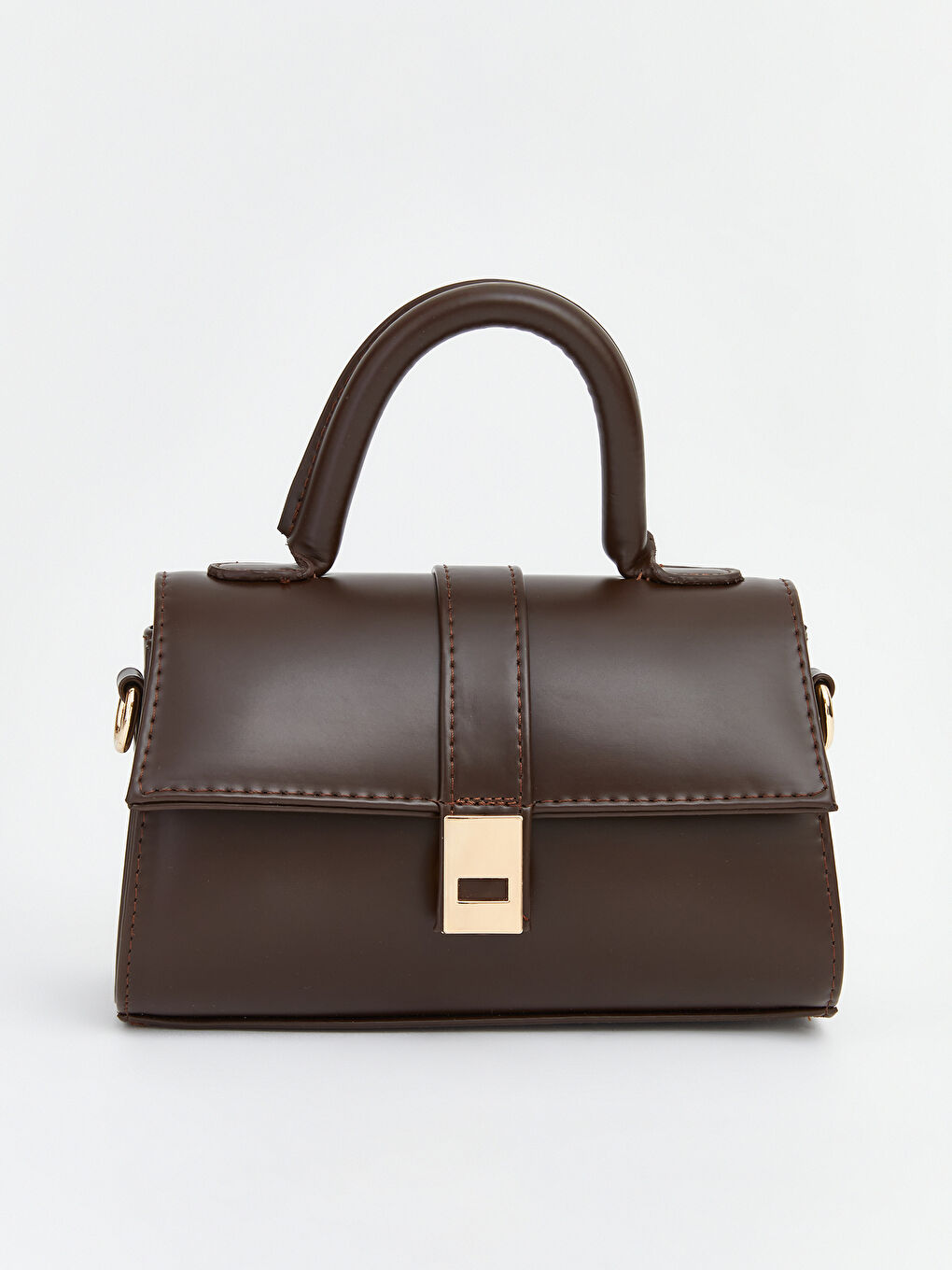 Kahverengi Deri Görünümlü Kadın El Çantası