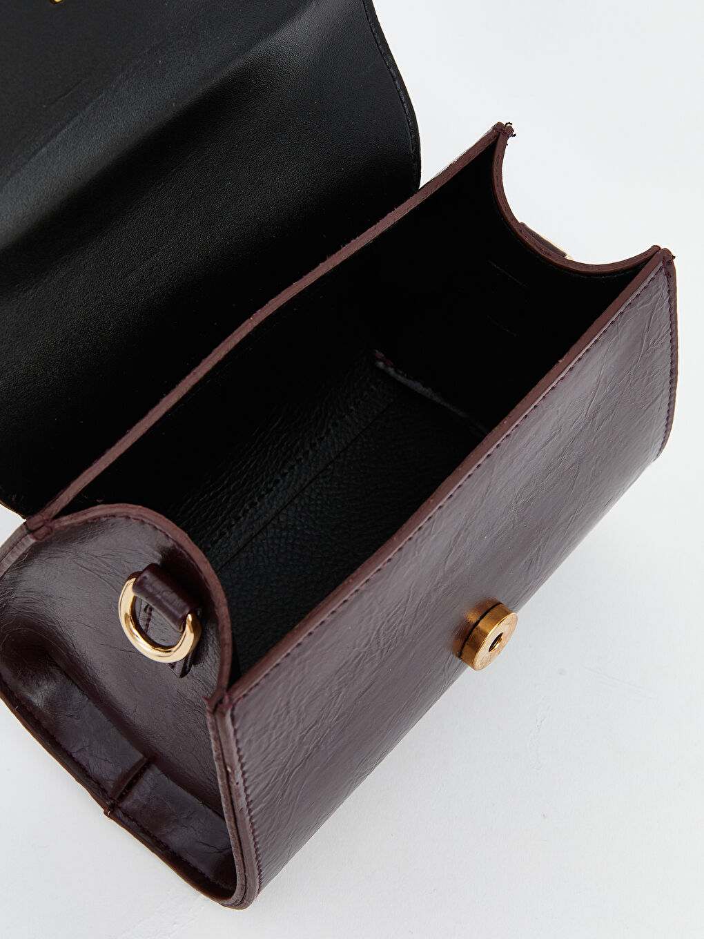 Bordo Deri Görünümlü Kadın Omuz Çantası-2