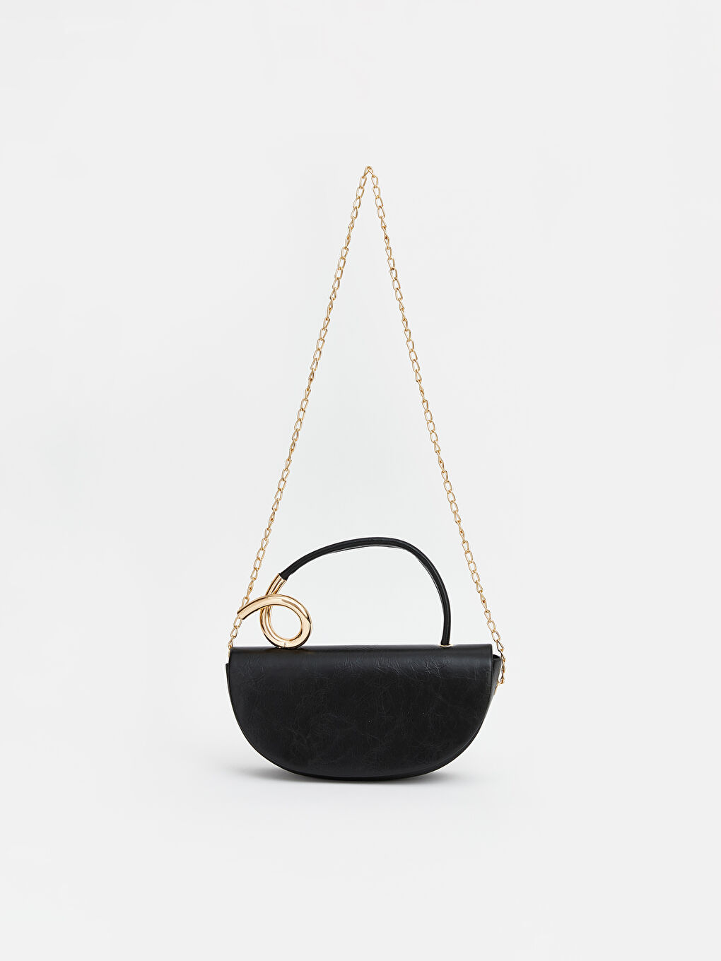 Siyah Zincir Sap Detaylı  Kadın Omuz Çantası	