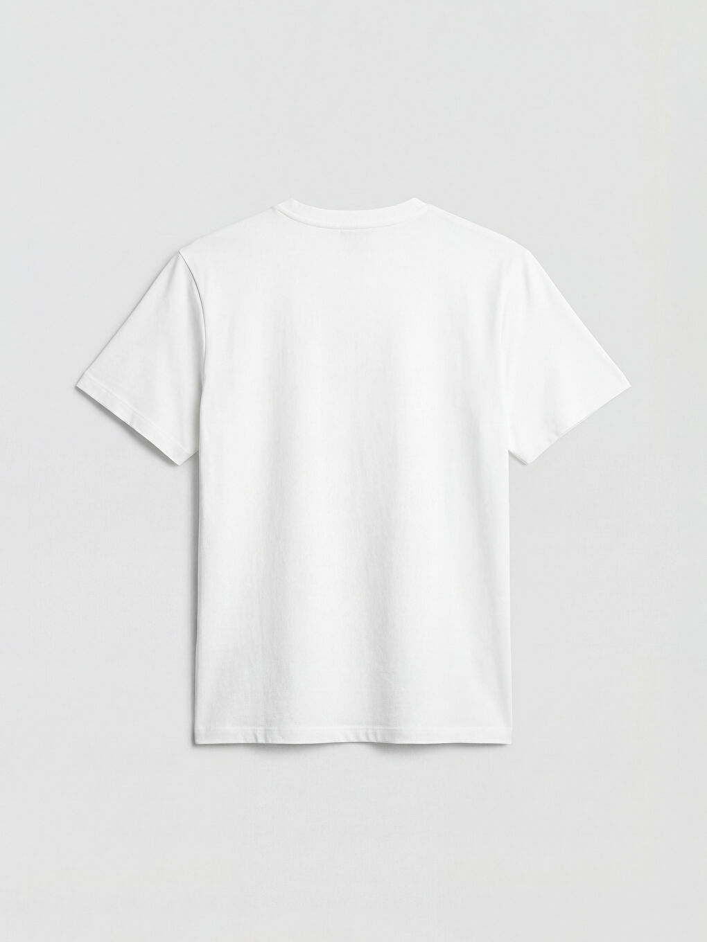 Ekru Bisiklet Yaka Nakışlı Kadın Tişört-1