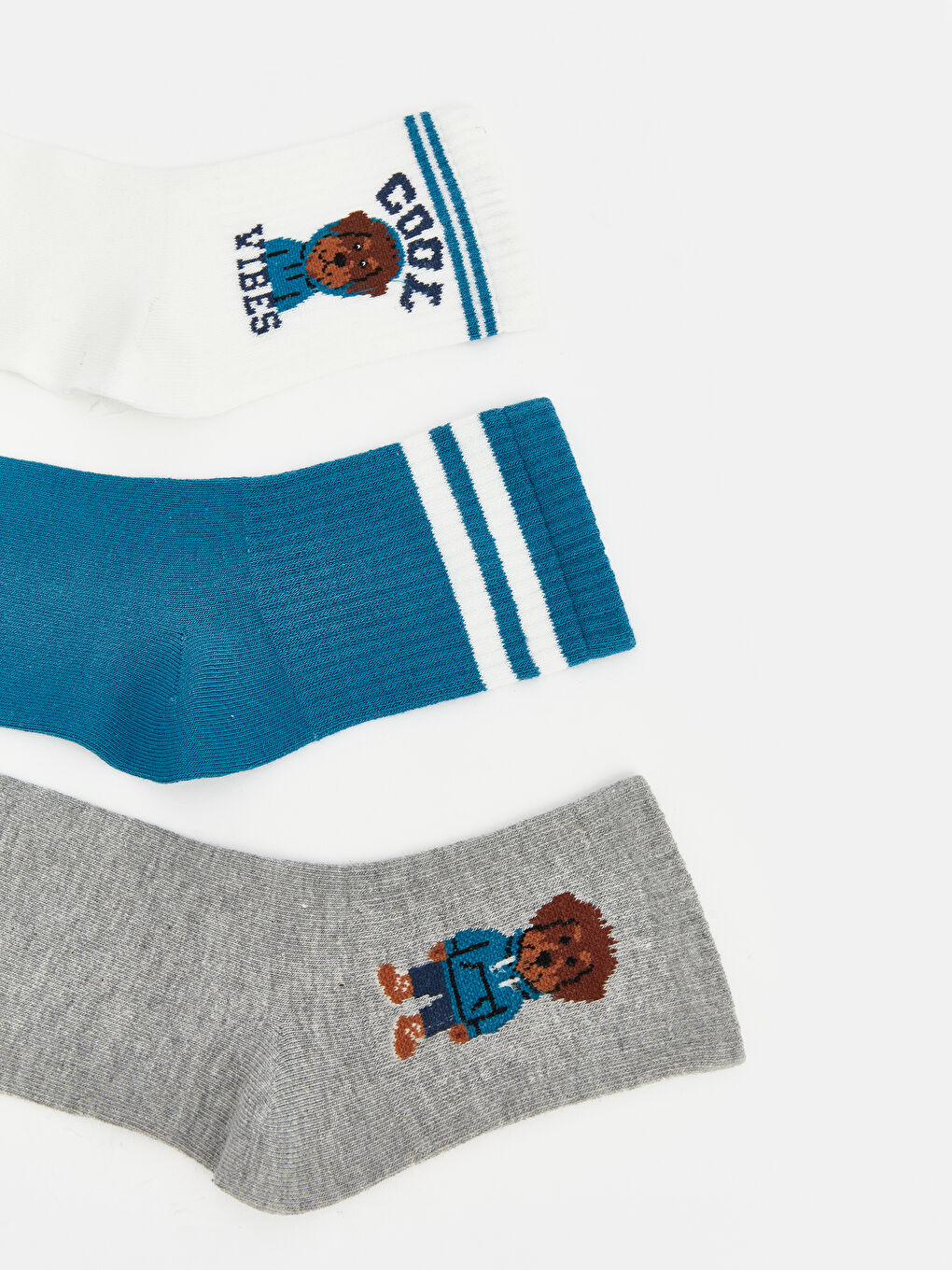 Karışık Desenli Erkek Çocuk Soket Çorap 5'li -1