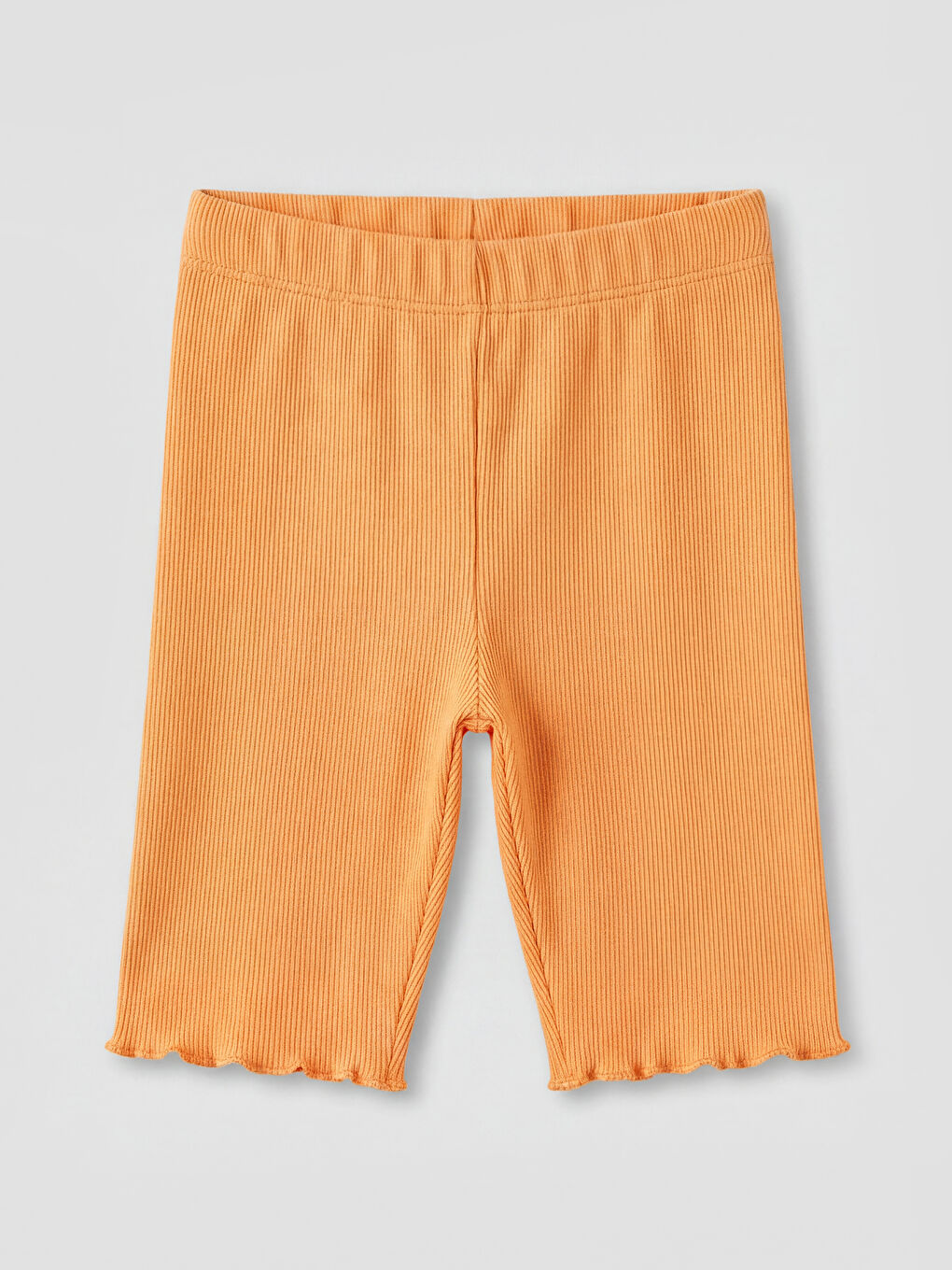 Turuncu Fırfır Detaylı Kız Çocuk Kısa Tayt