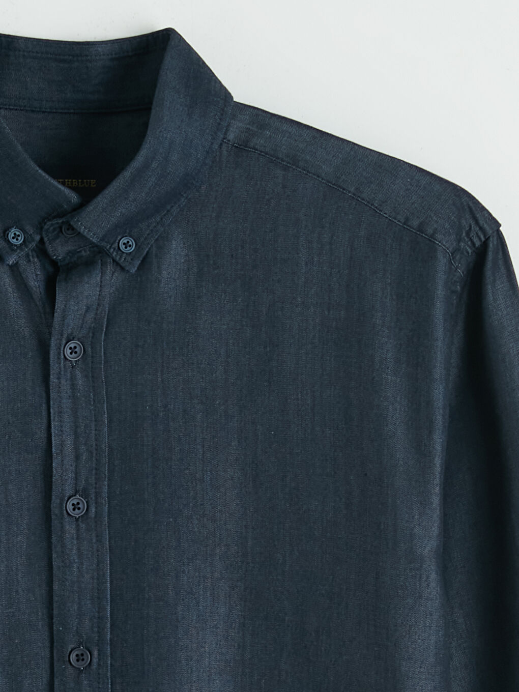 Lacivert Regular Fit Erkek Jean Gömlek-5