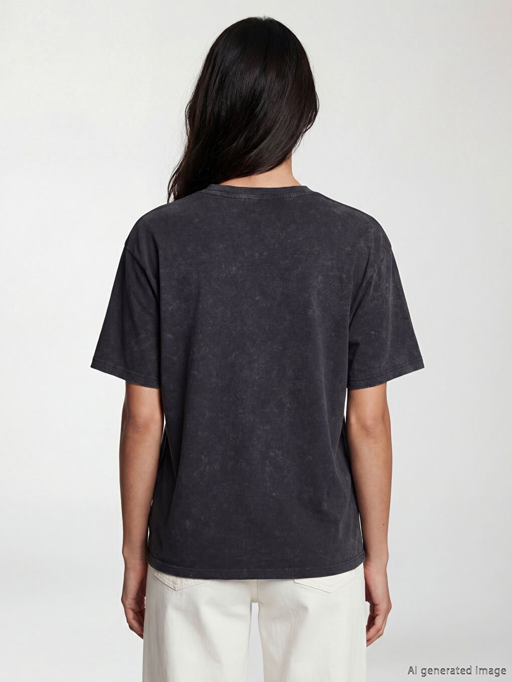 жүрекпен безендірілген оверсайз әйелдер футболкасы-2